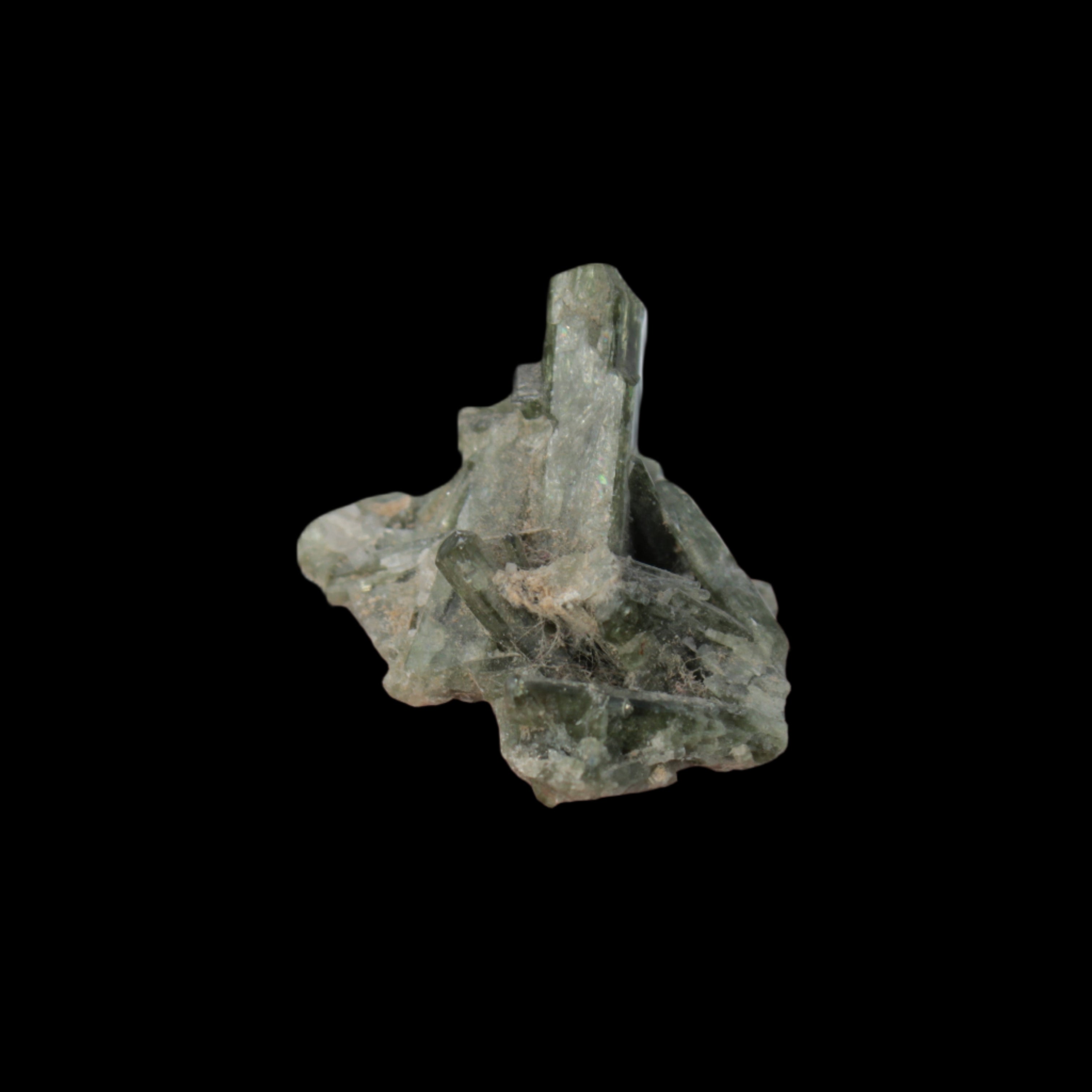 Tiny green Epidote cluster 11ct 2.2g in sunlight - Rocks and Things Store