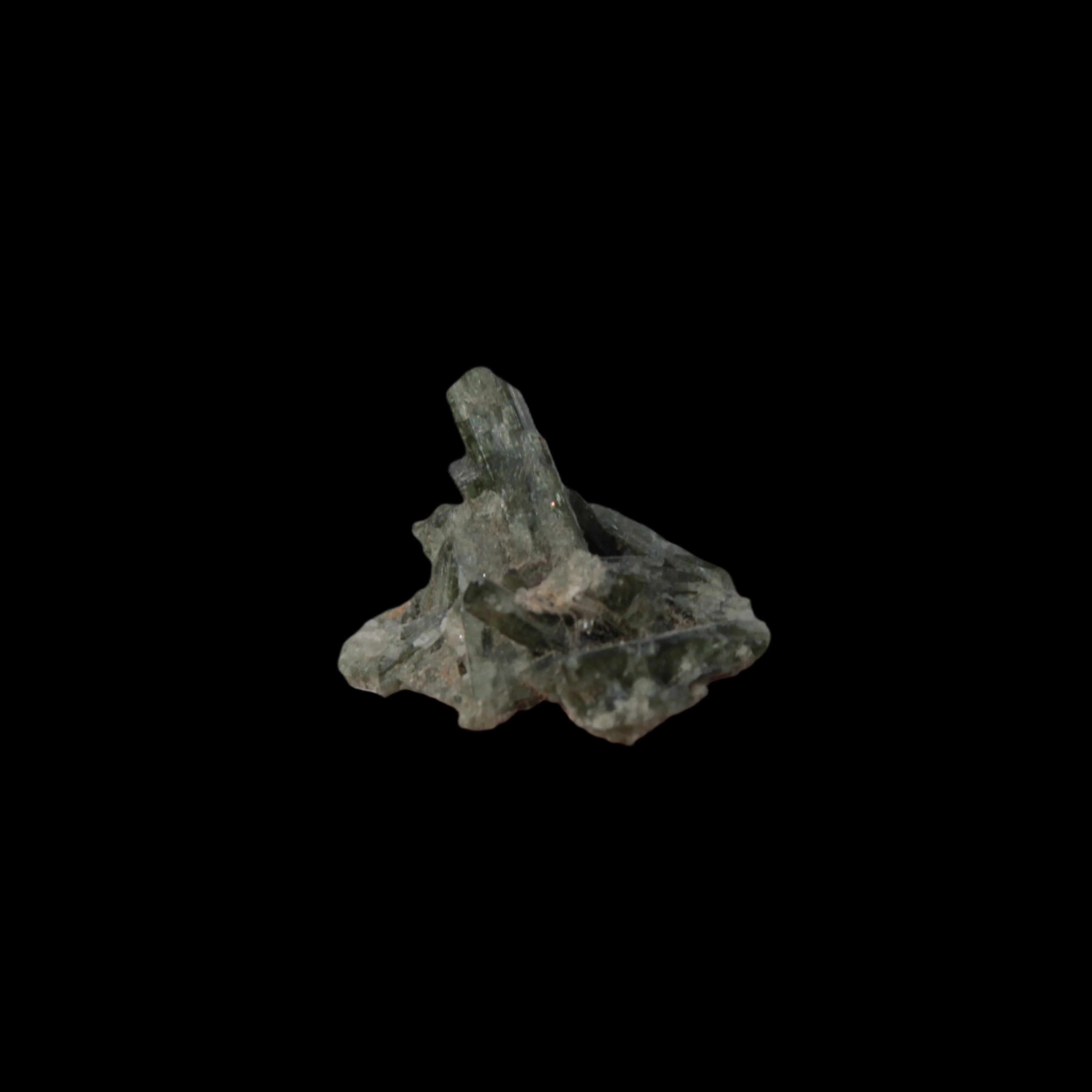 Tiny green Epidote cluster 11ct 2.2g in sunlight - Rocks and Things Store