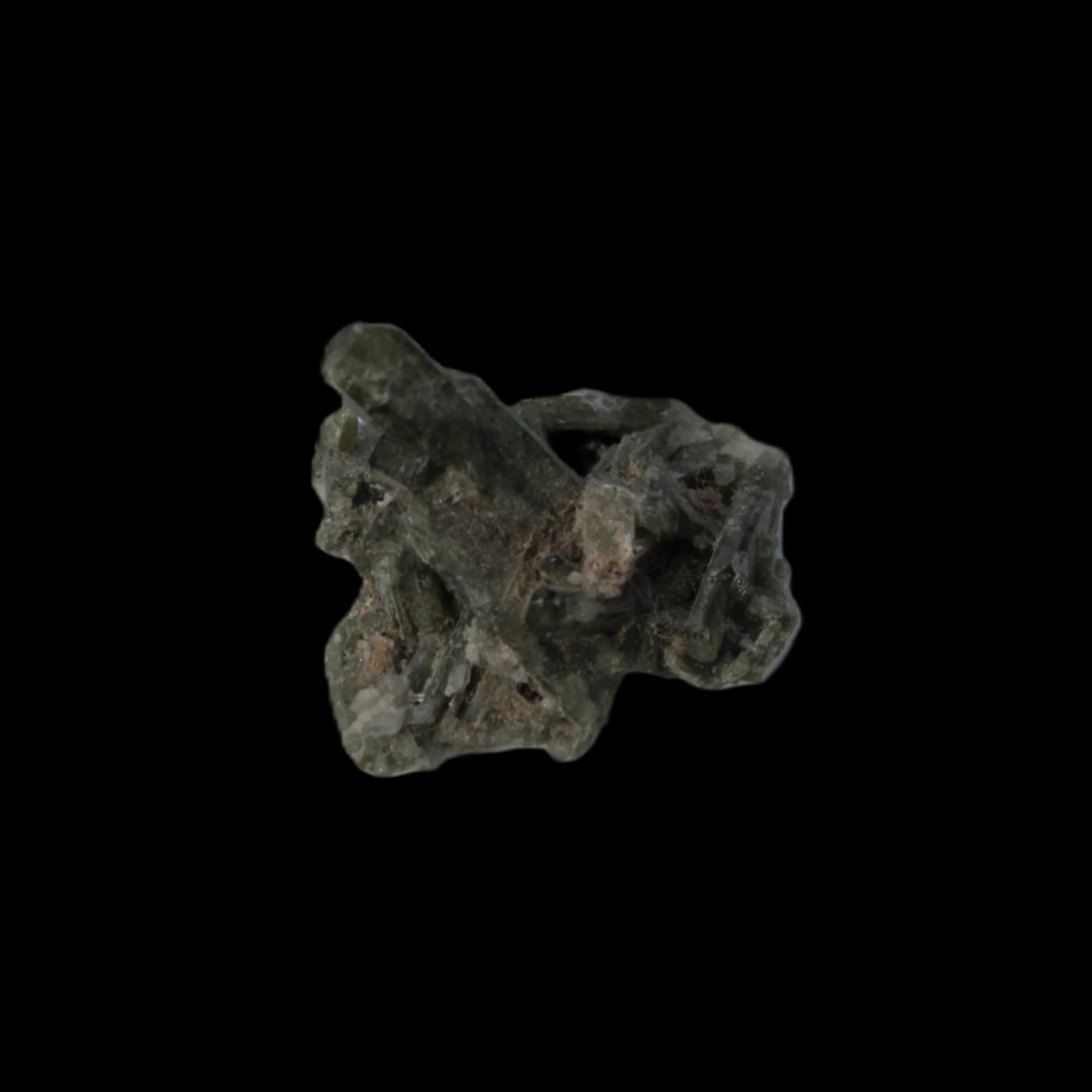 Tiny green Epidote cluster 11ct 2.2g in sunlight - Rocks and Things Store