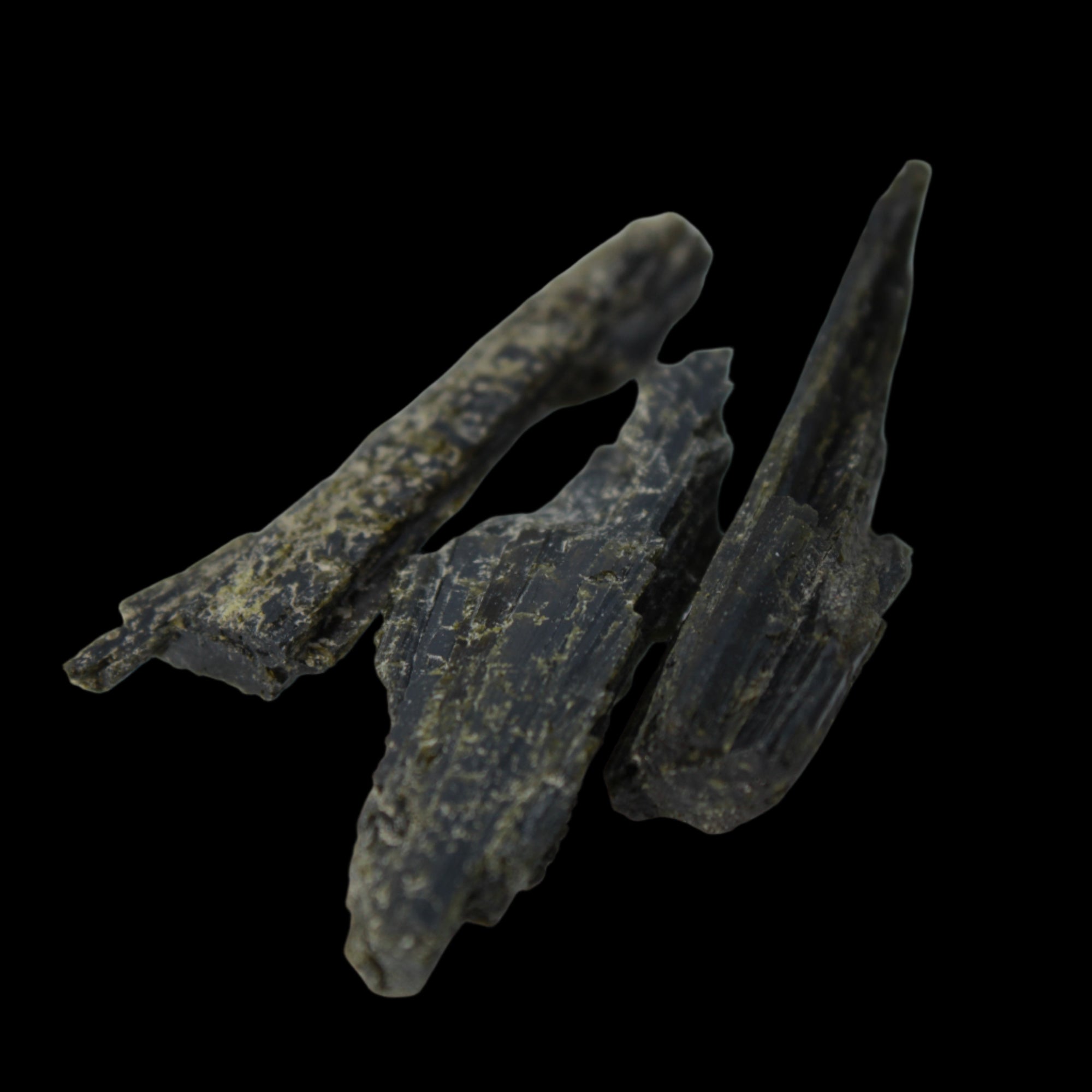 Epidote 3 crystals 38mm 47.1ct 9.4g in sunlight - Rocks and Things Store