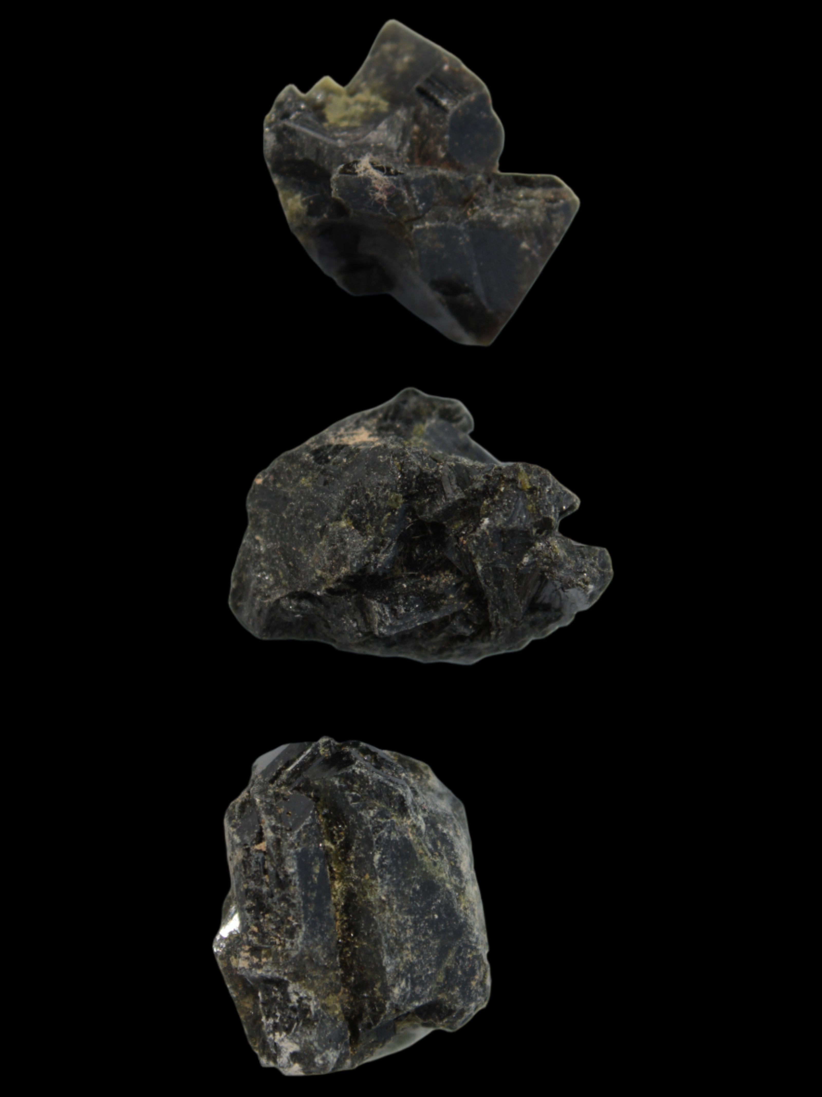 Epidote 3 clusters 87.3ct 17.4g in sunlight - Rocks and Things Store