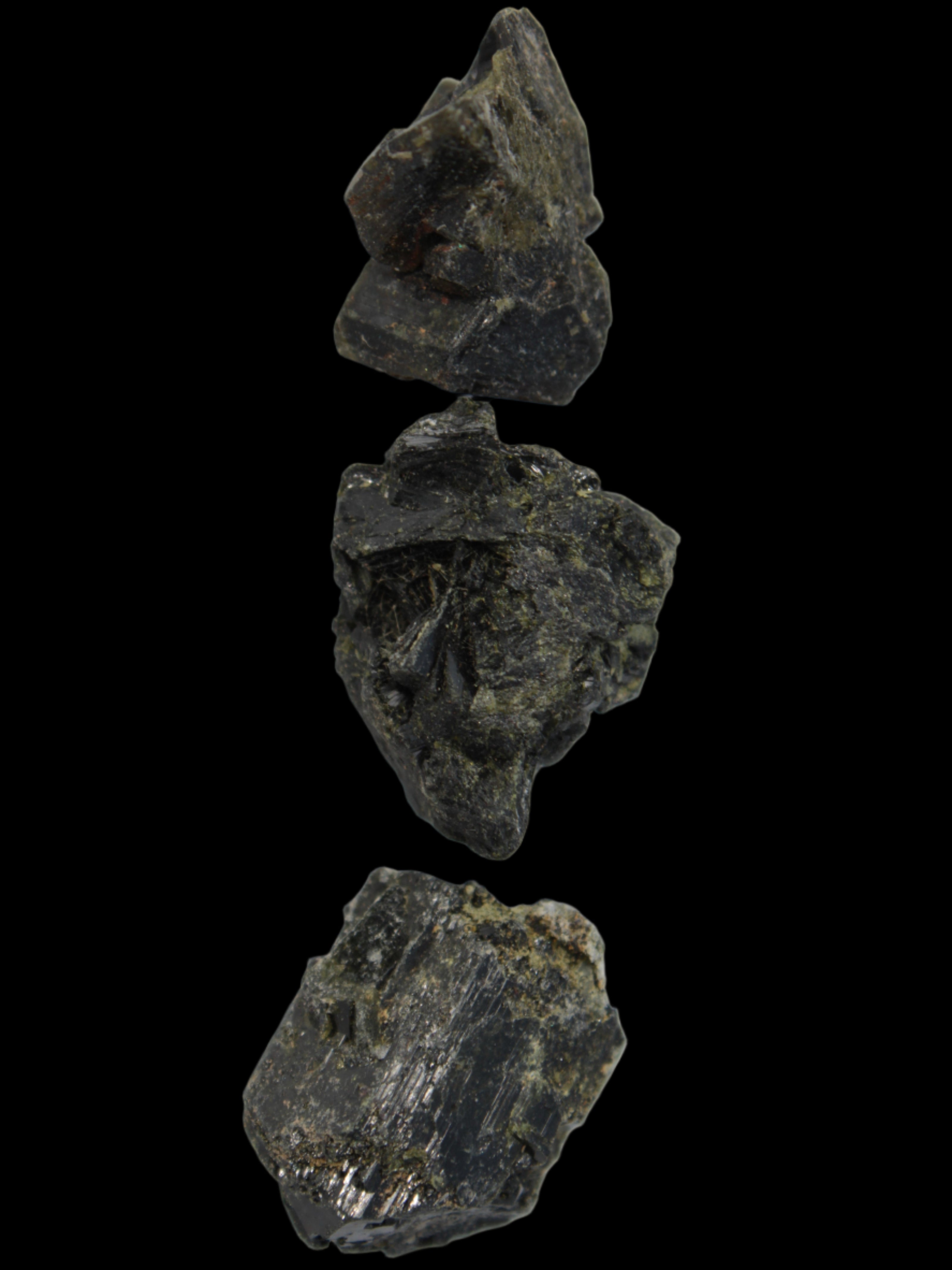 Epidote 3 clusters 87.3ct 17.4g in sunlight - Rocks and Things Store