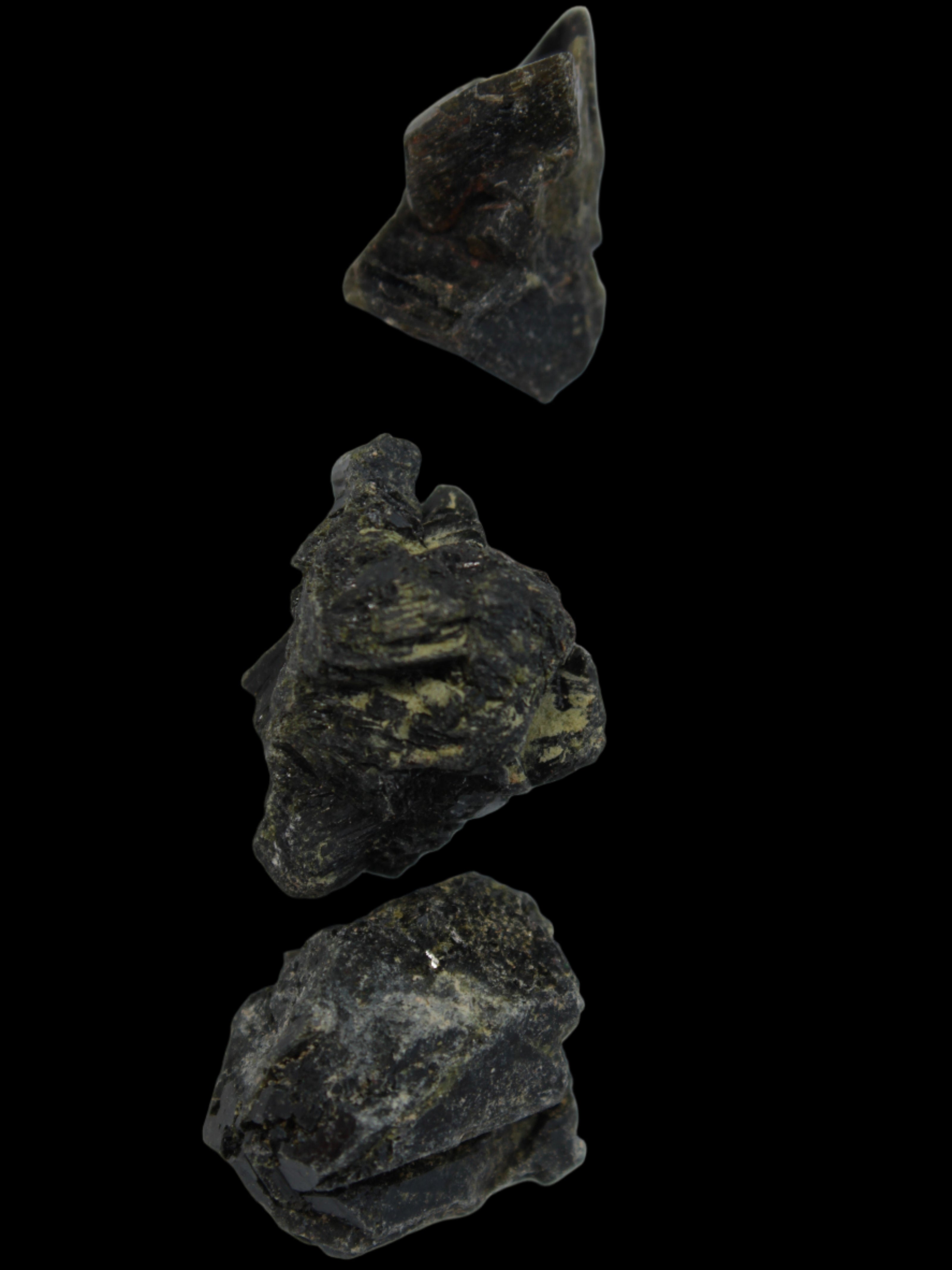 Epidote 3 clusters 87.3ct 17.4g in sunlight - Rocks and Things Store