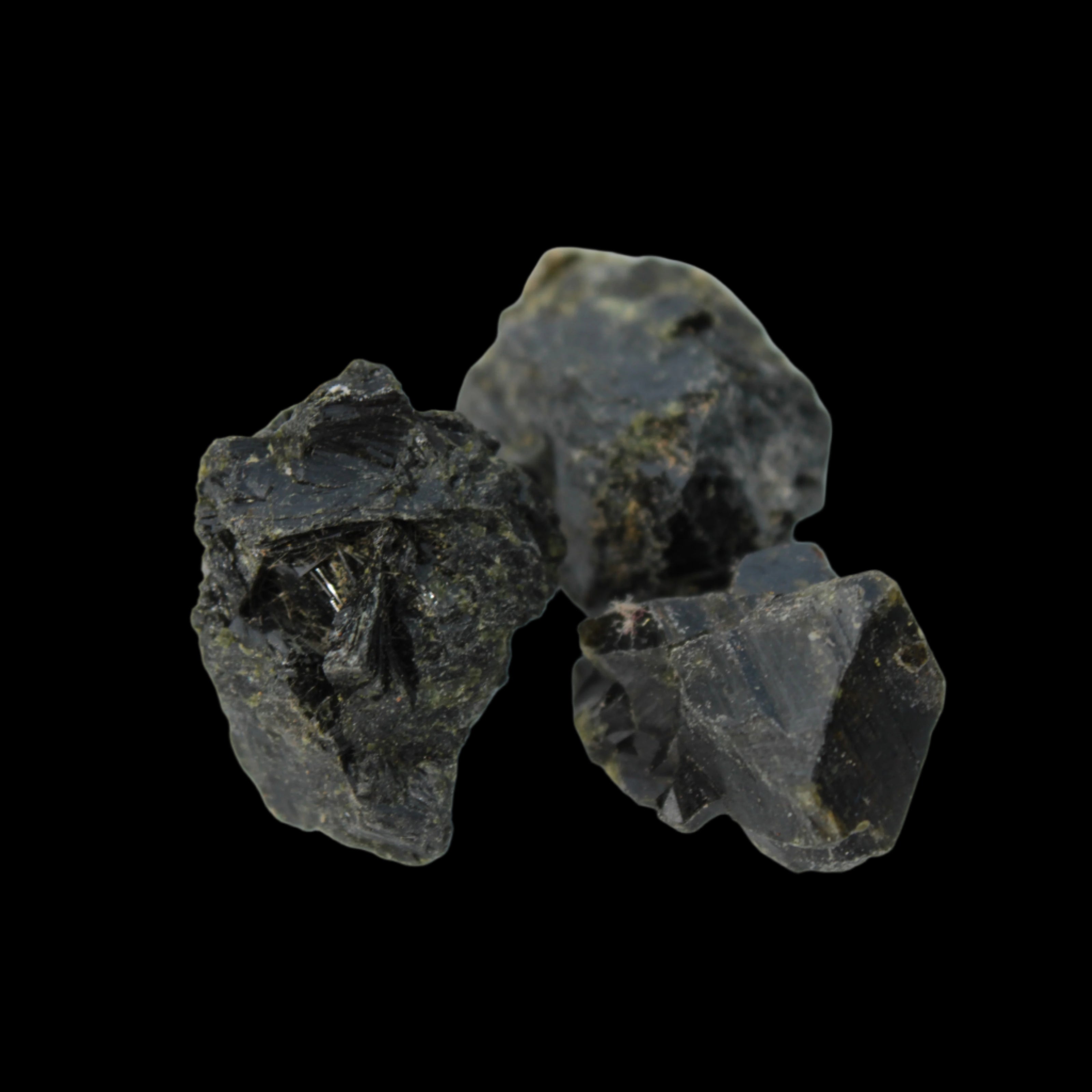 Epidote 3 clusters 87.3ct 17.4g in sunlight - Rocks and Things Store