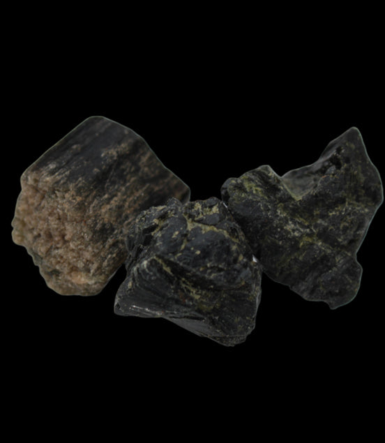 Epidote 3 clusters 52.8ct 10g in dull sunlight - Rocks and Things Store