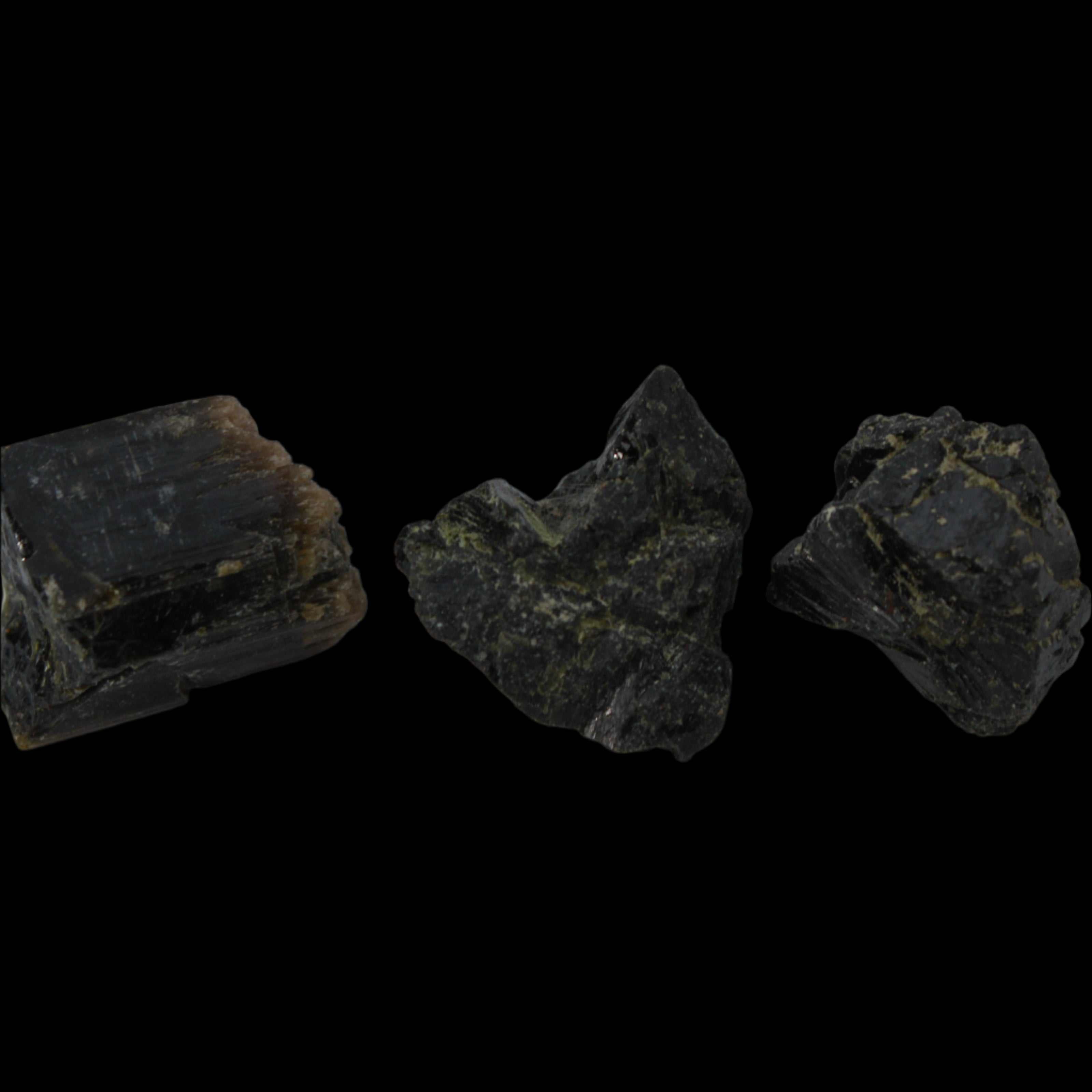 Epidote 3 clusters 52.8ct 10g in dull sunlight - Rocks and Things Store