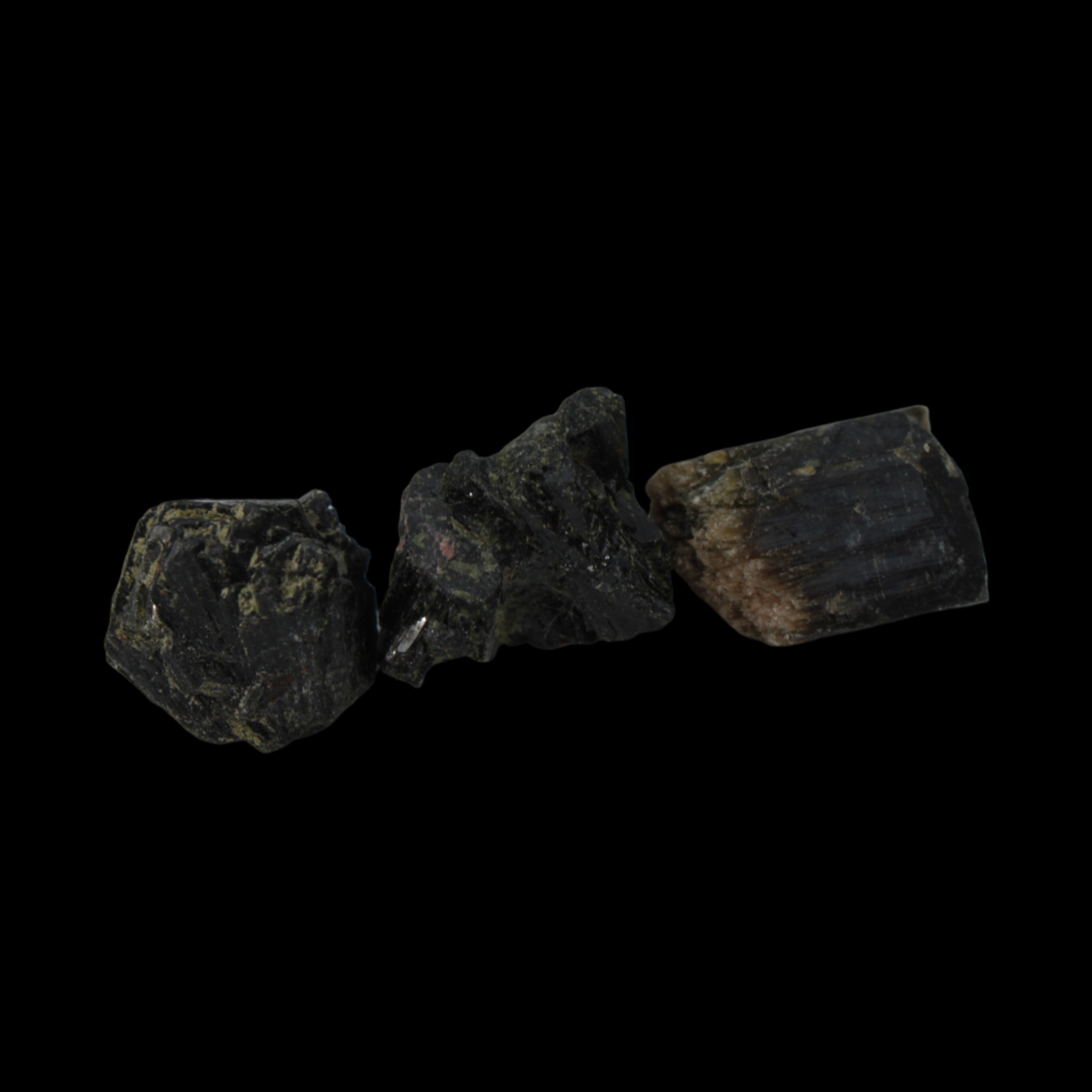 Epidote 3 clusters 52.8ct 10g in dull sunlight - Rocks and Things Store