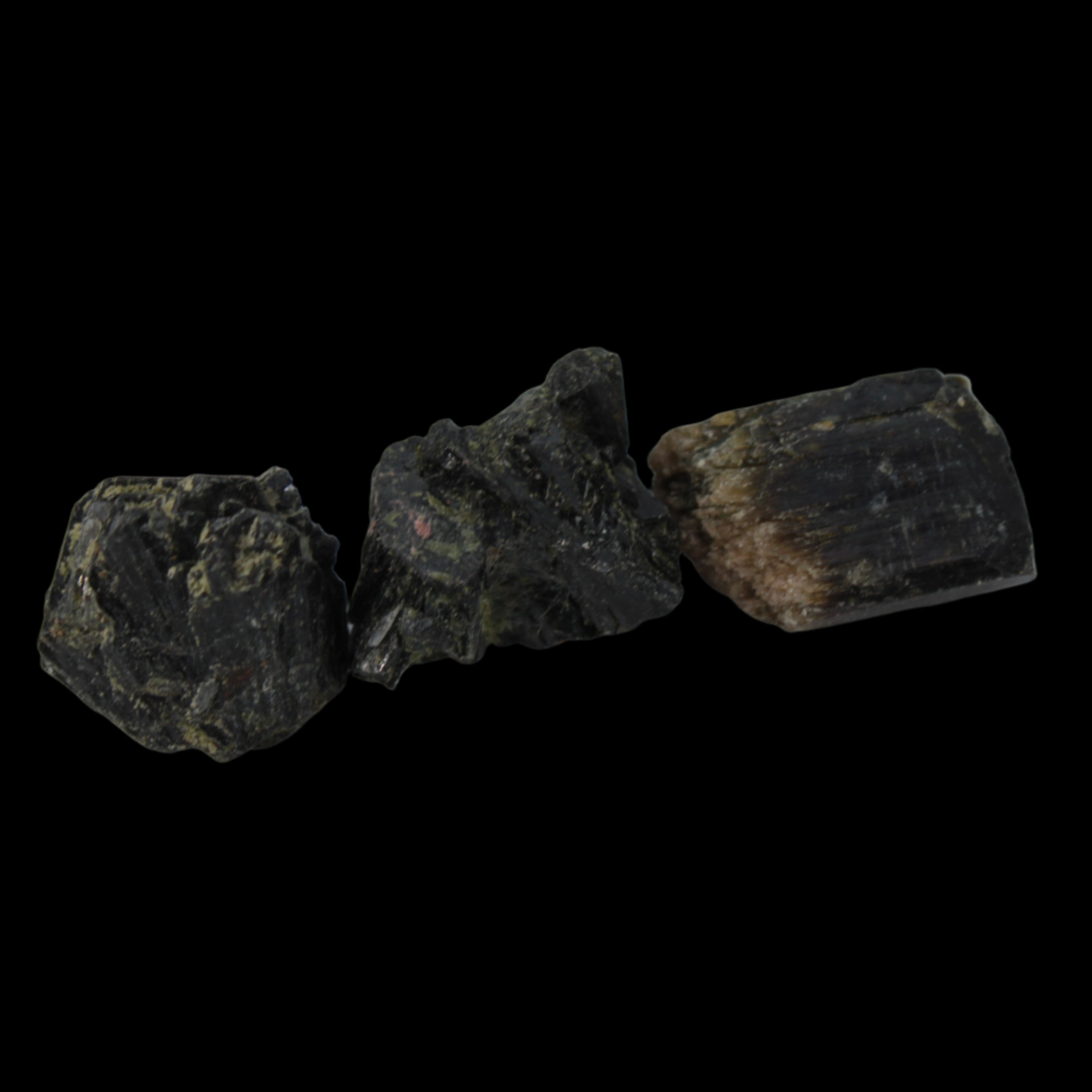 Epidote 3 clusters 52.8ct 10g in dull sunlight - Rocks and Things Store