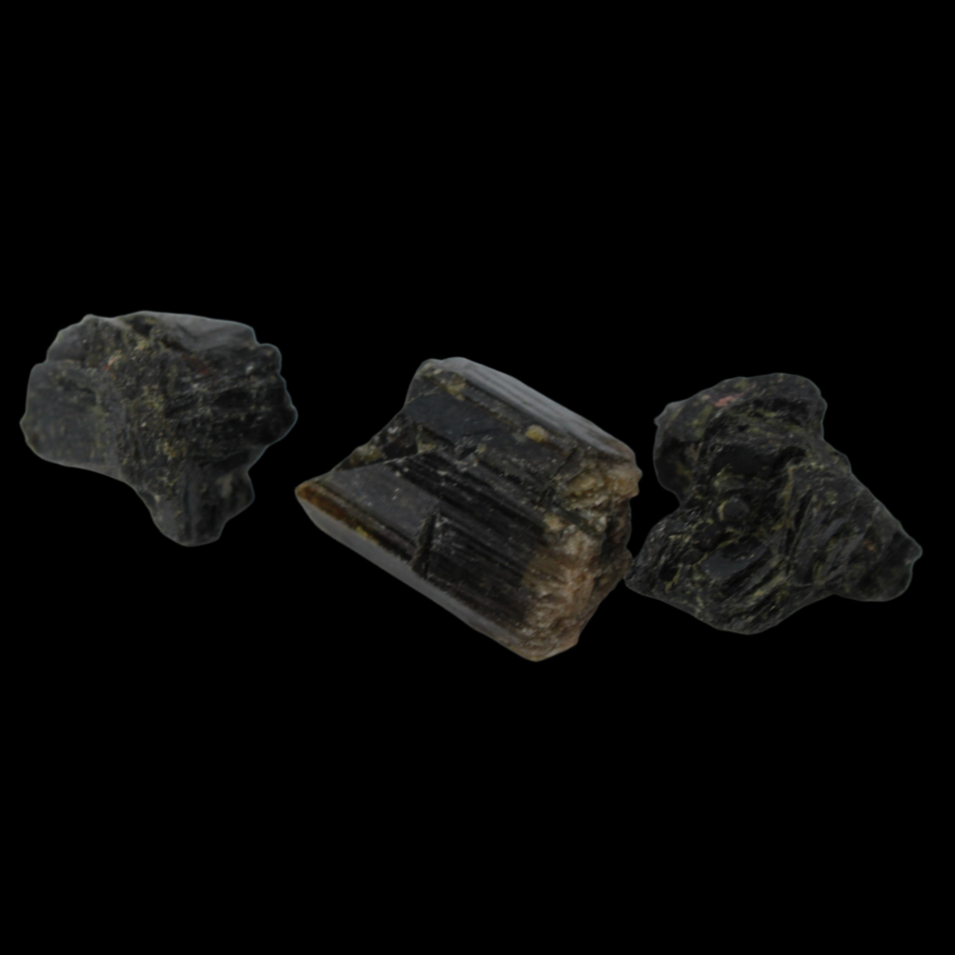 Epidote 3 clusters 52.8ct 10g in dull sunlight - Rocks and Things Store