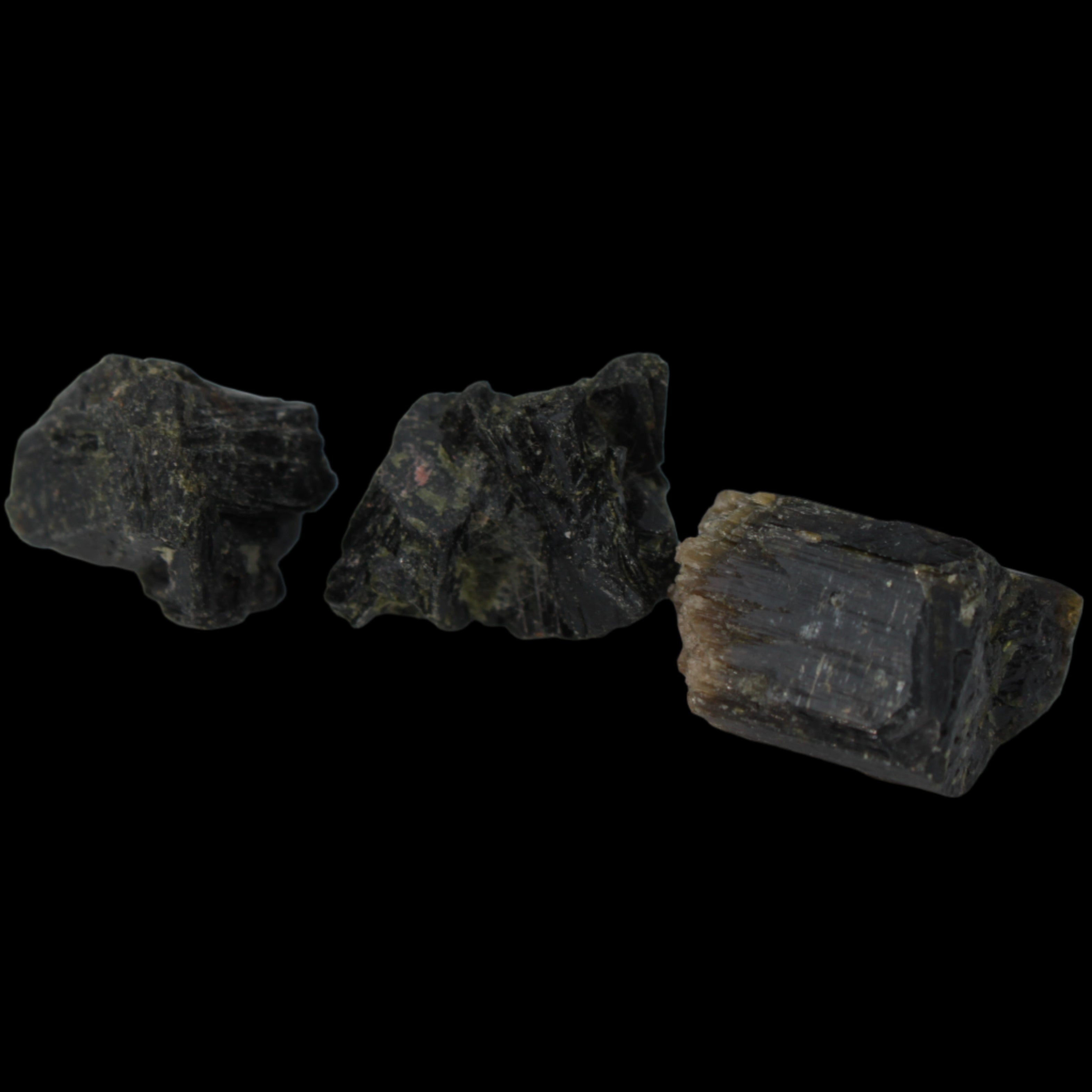 Epidote 3 clusters 52.8ct 10g in dull sunlight - Rocks and Things Store