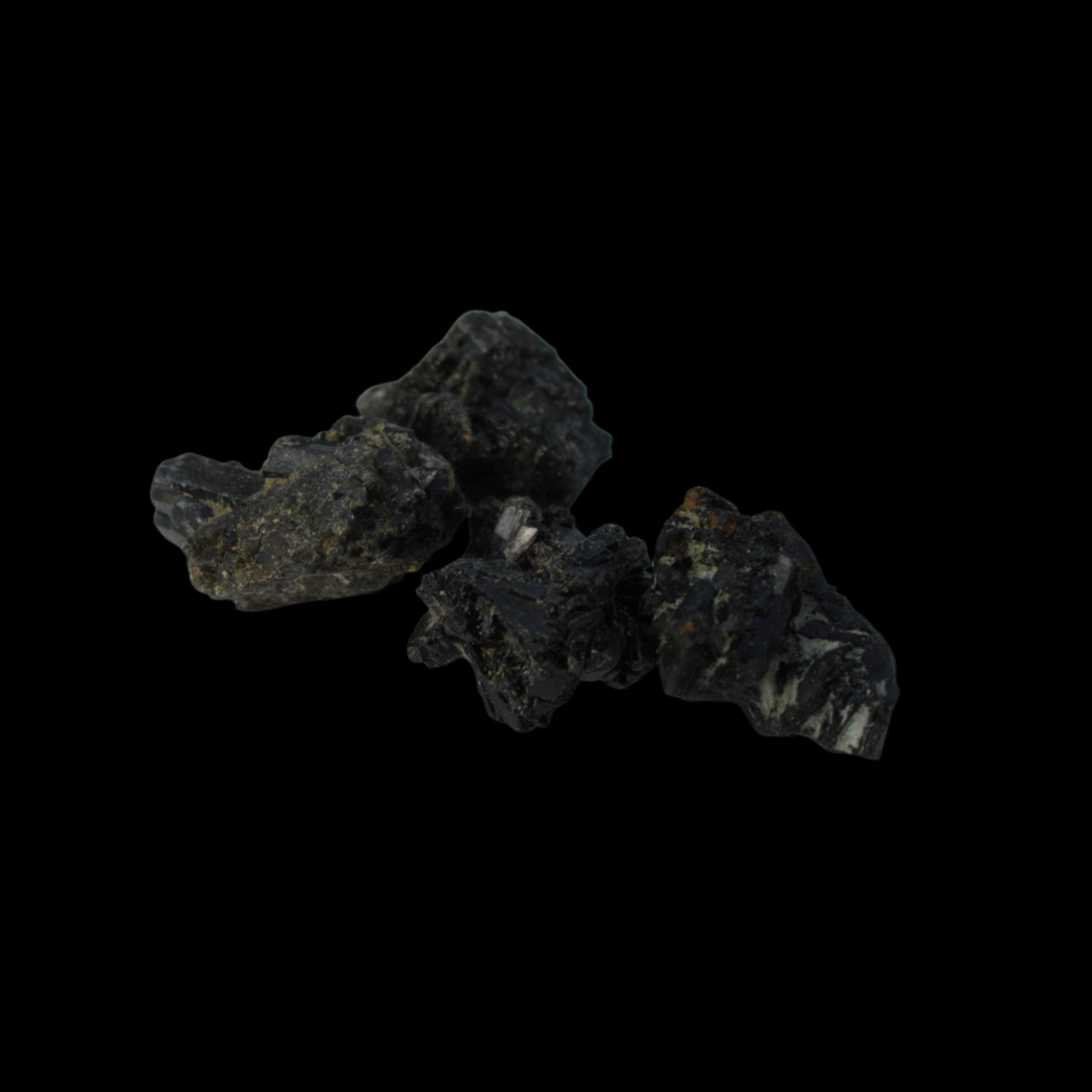 Epidote 4 clusters 44.9ct 9g in dull sunlight - Rocks and Things Store