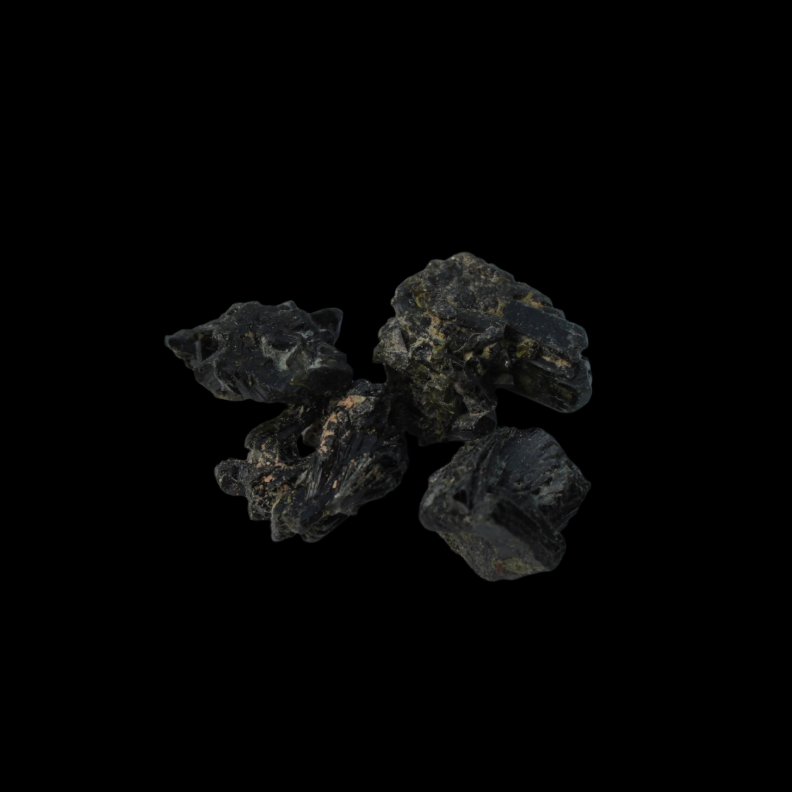 Epidote 4 clusters 44.9ct 9g in dull sunlight - Rocks and Things Store
