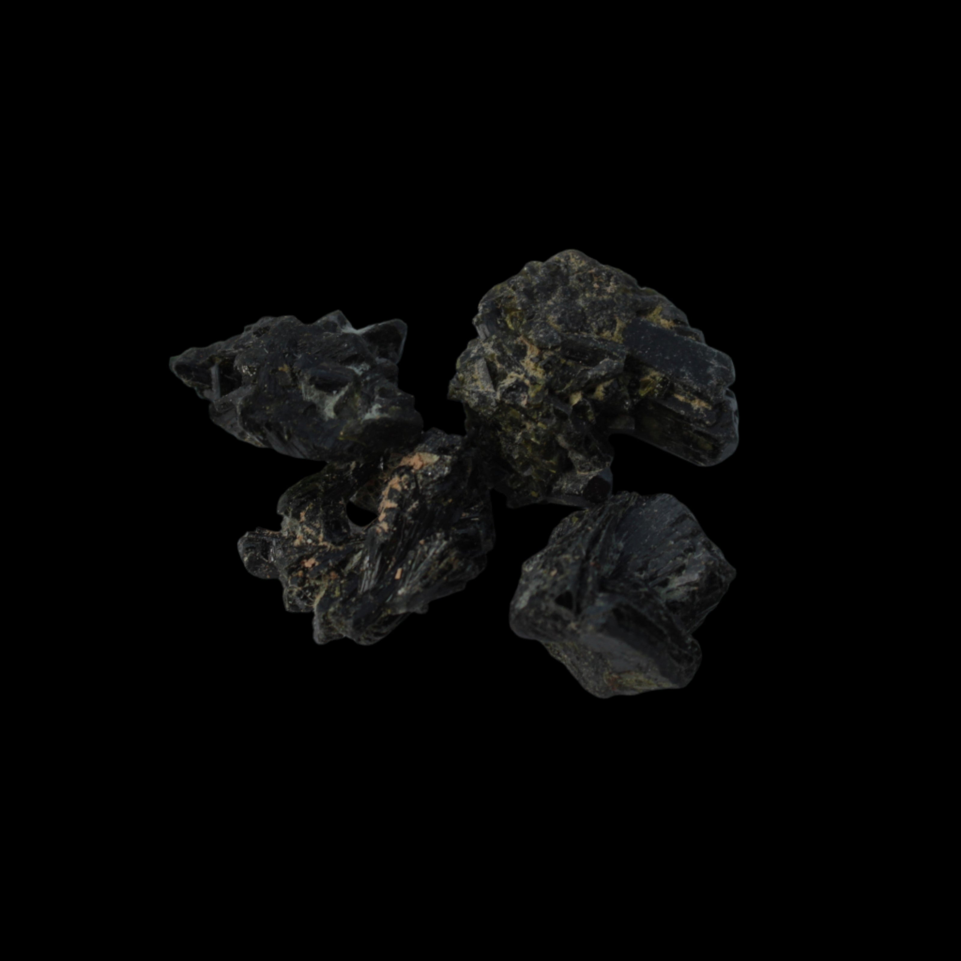 Epidote 4 clusters 44.9ct 9g in dull sunlight - Rocks and Things Store