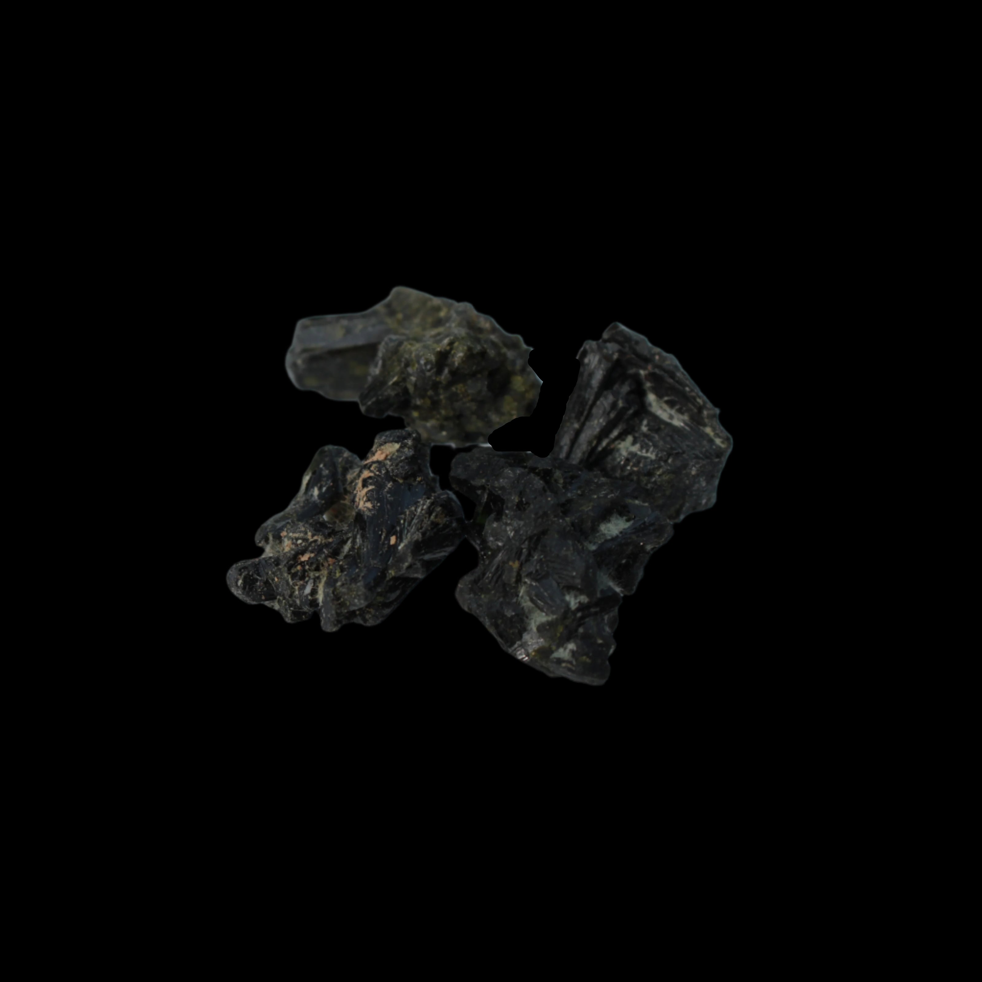 Epidote 4 clusters 44.9ct 9g in dull sunlight - Rocks and Things Store