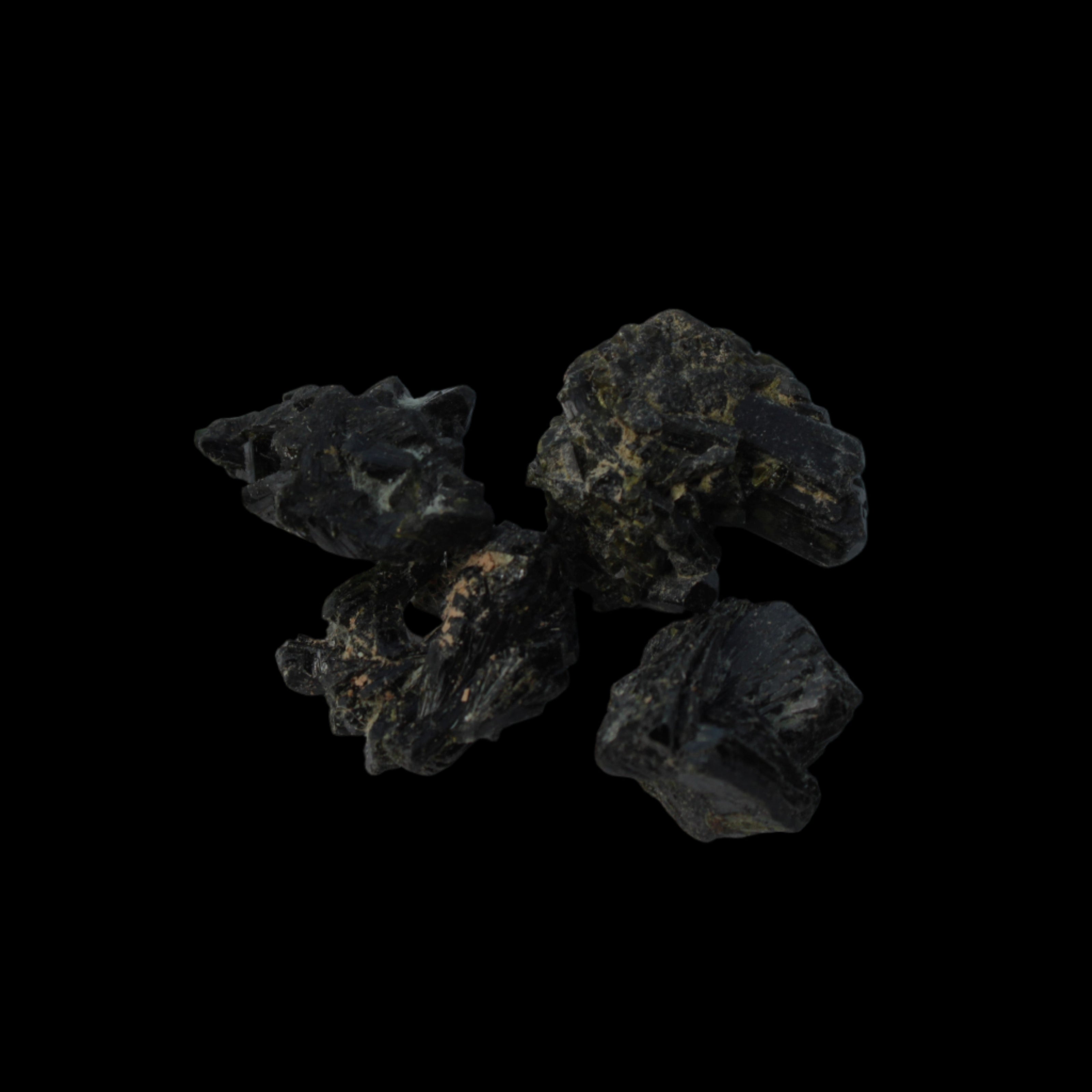 Epidote 4 clusters 44.9ct 9g in dull sunlight - Rocks and Things Store