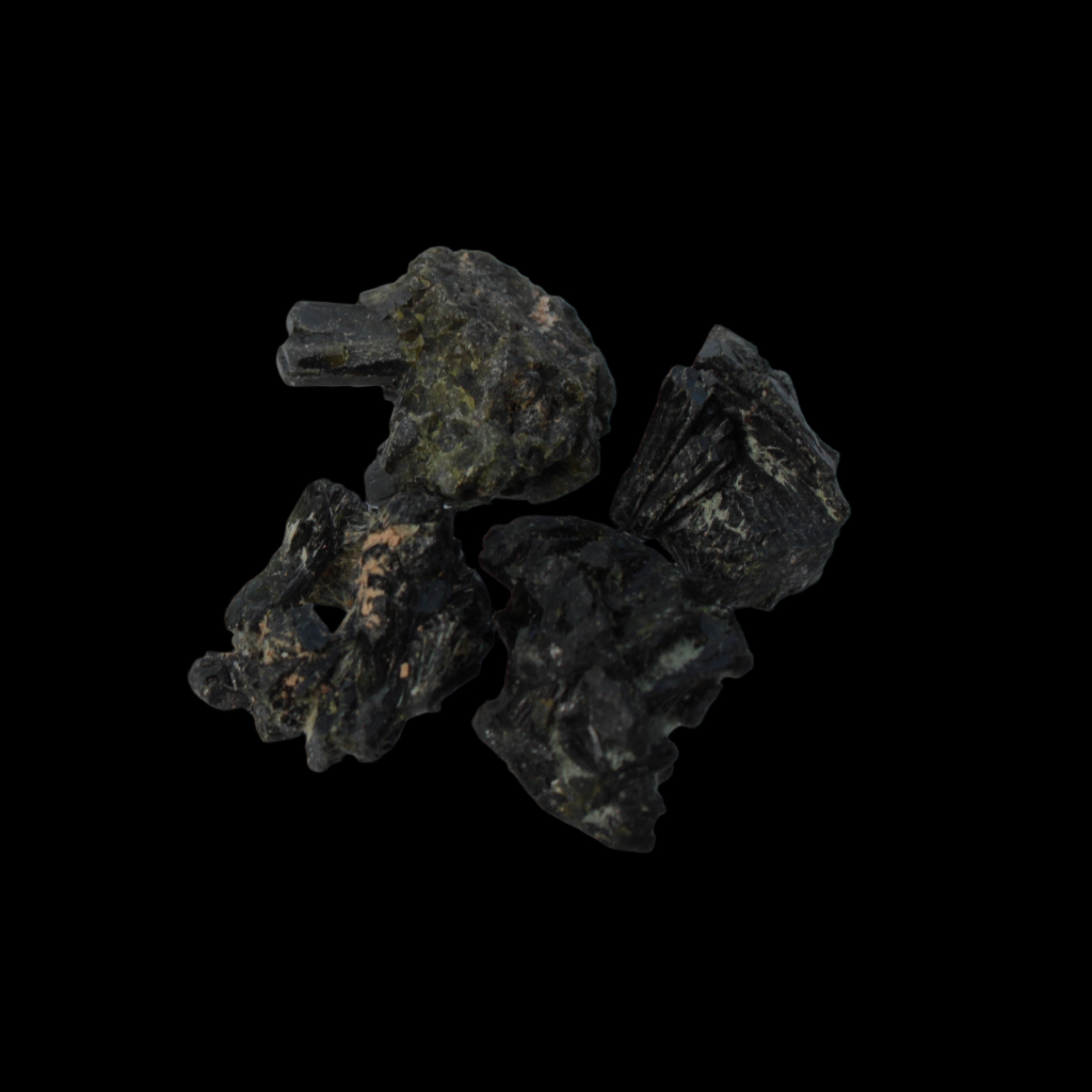 Epidote 4 clusters 44.9ct 9g in dull sunlight - Rocks and Things Store