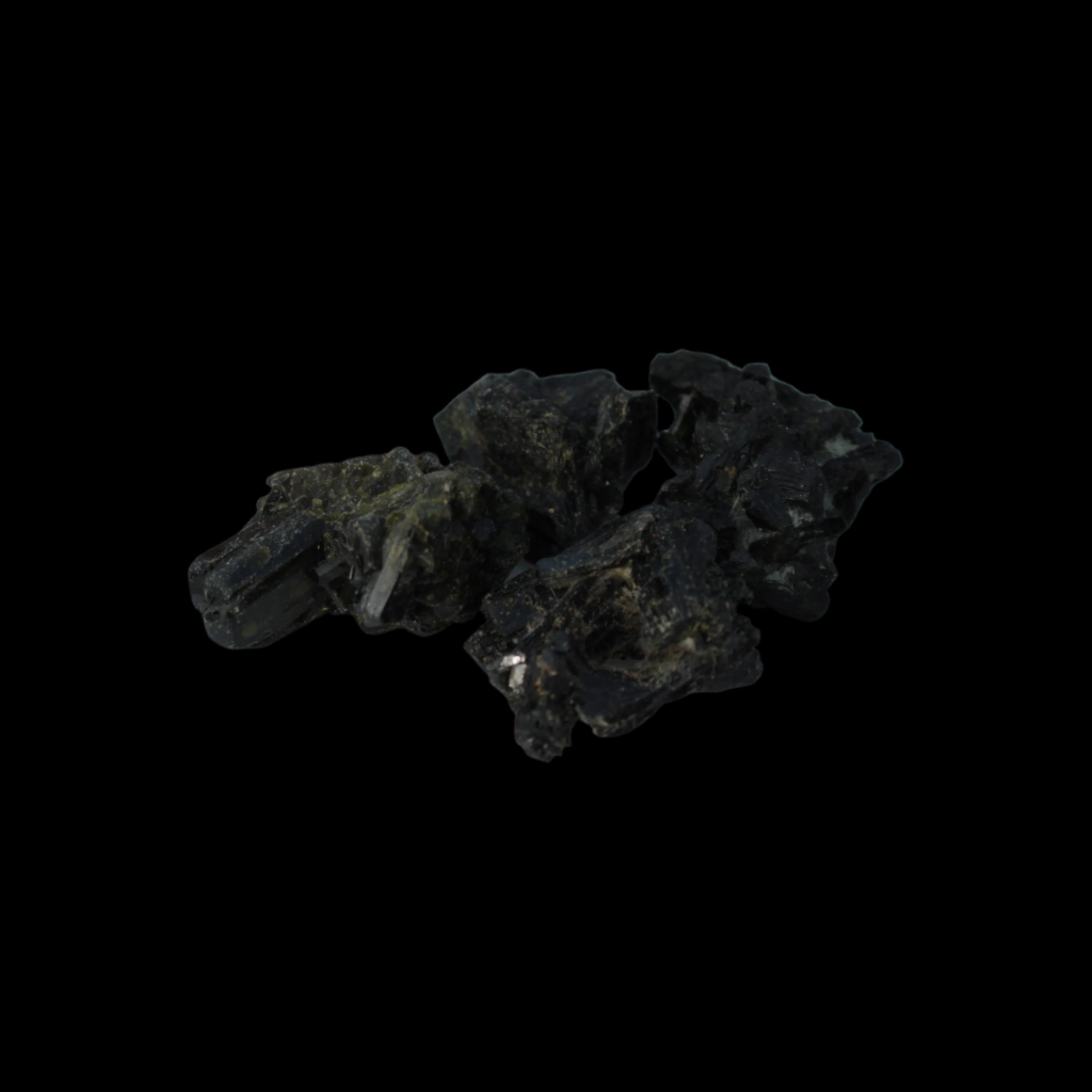 Epidote 4 clusters 44.9ct 9g in dull sunlight - Rocks and Things Store