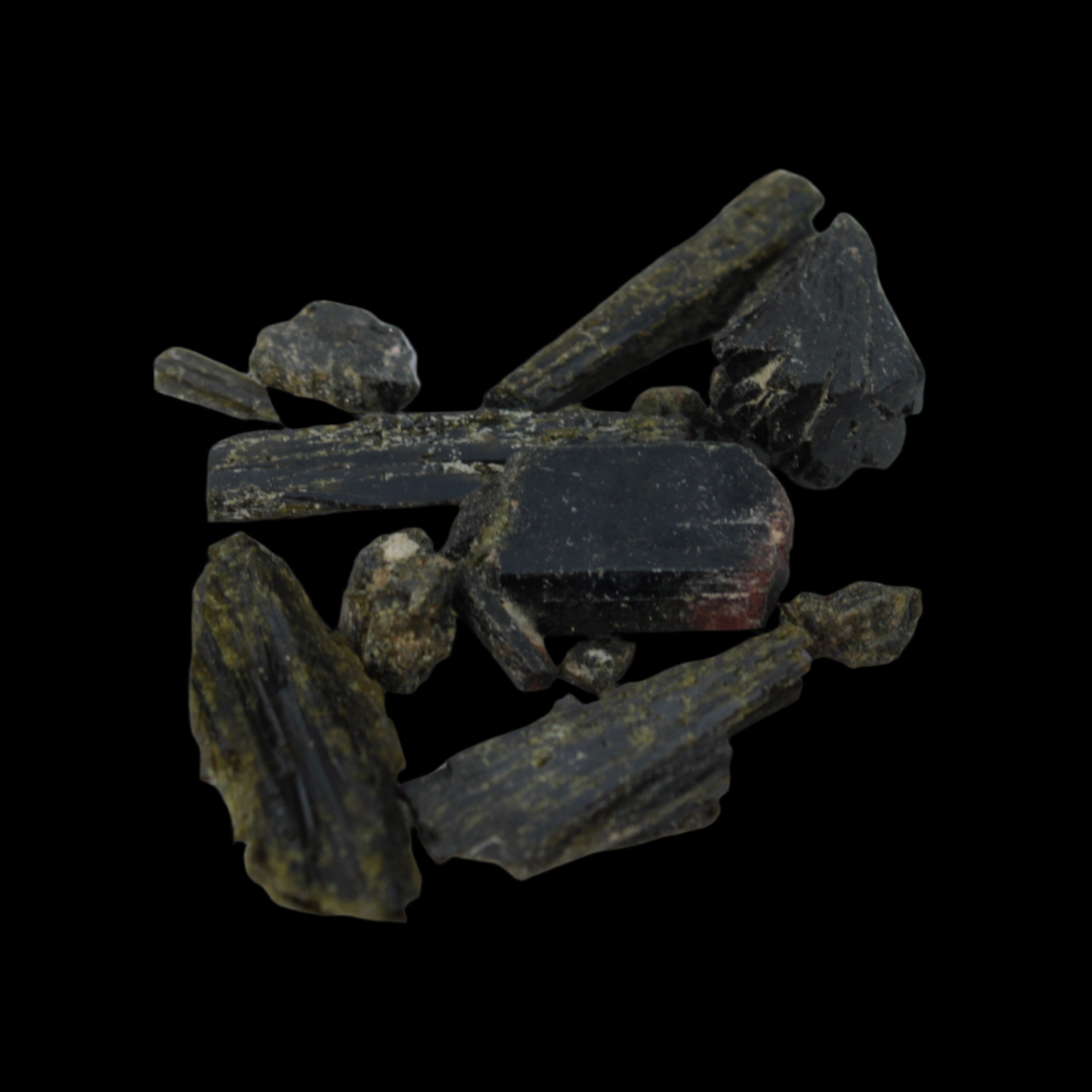 Epidote crystals and clusters 38ct 7.6g in sunlight - Rocks and Things Store