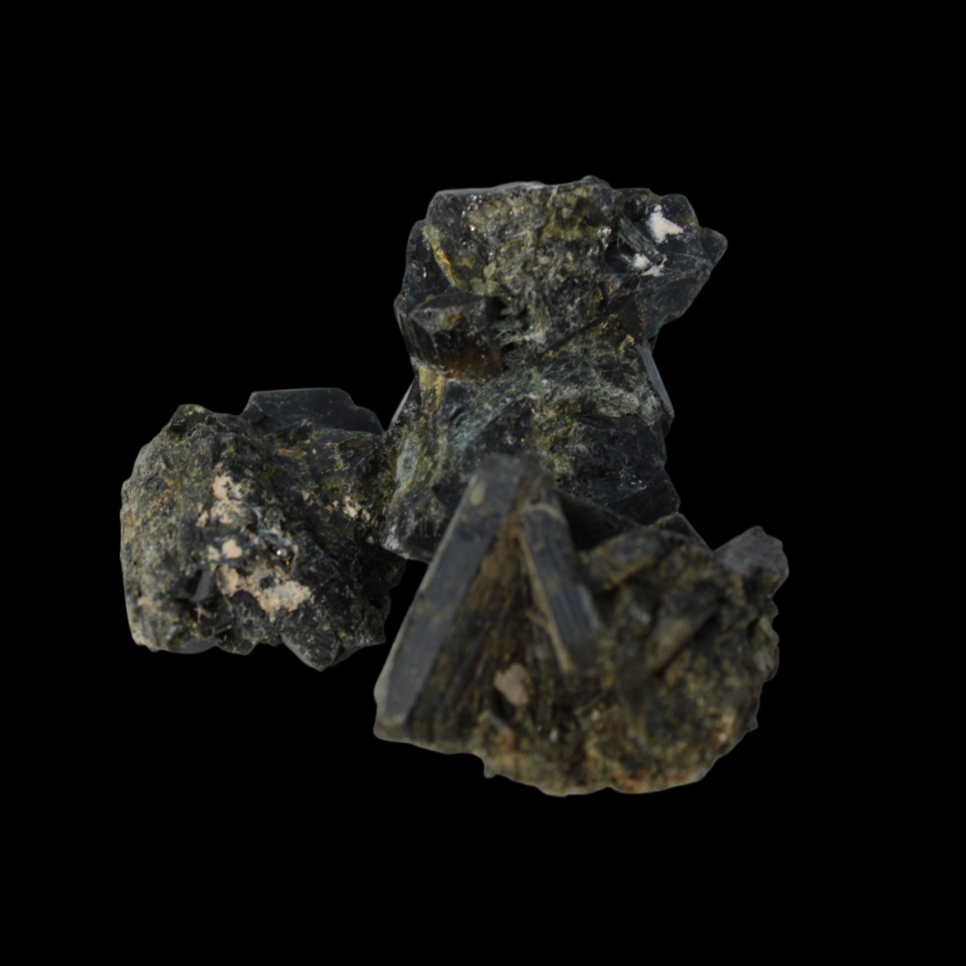 Epidote 3 clusters 136.9ct 27.3g in sunlight - Rocks and Things Store