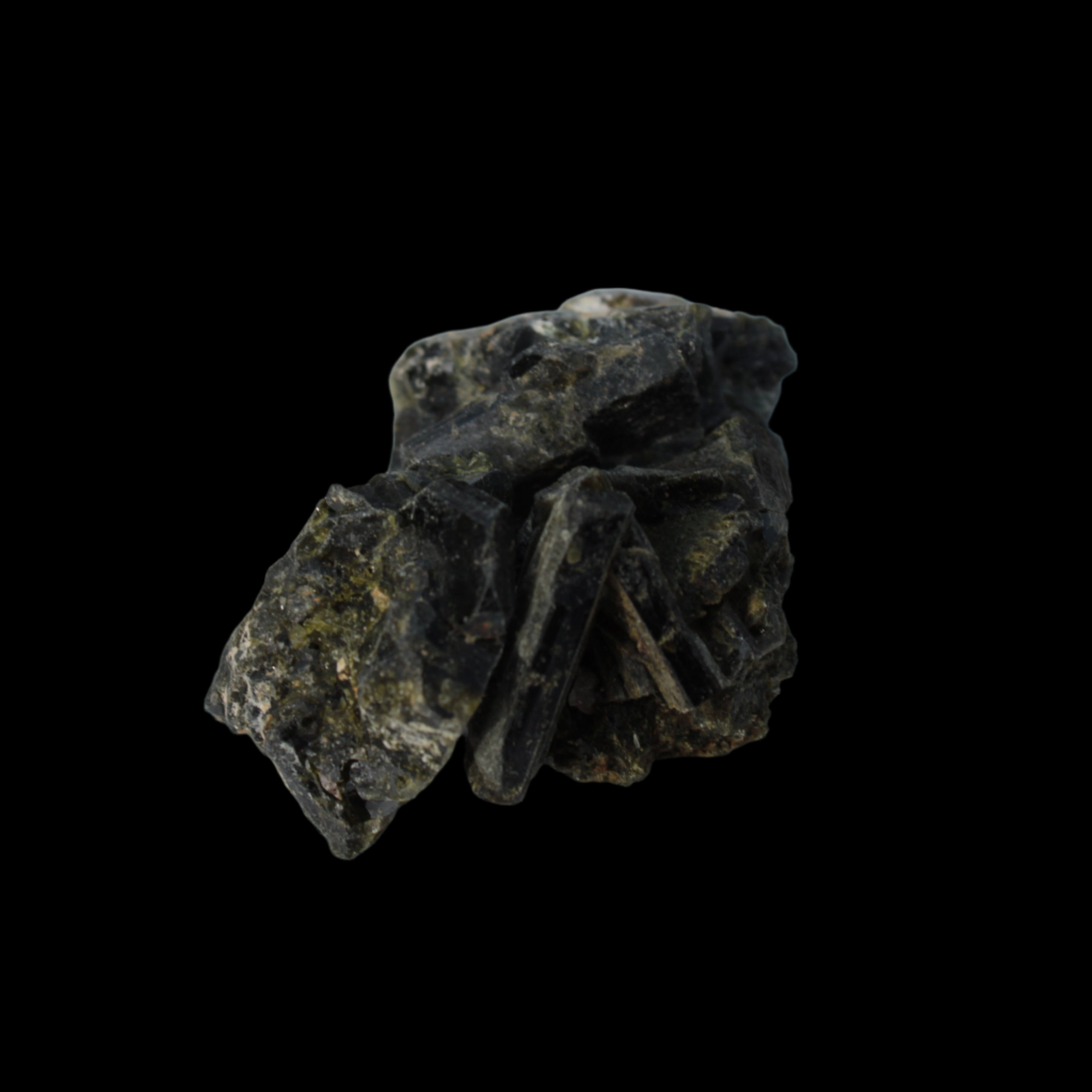 Epidote 3 clusters 136.9ct 27.3g in sunlight - Rocks and Things Store