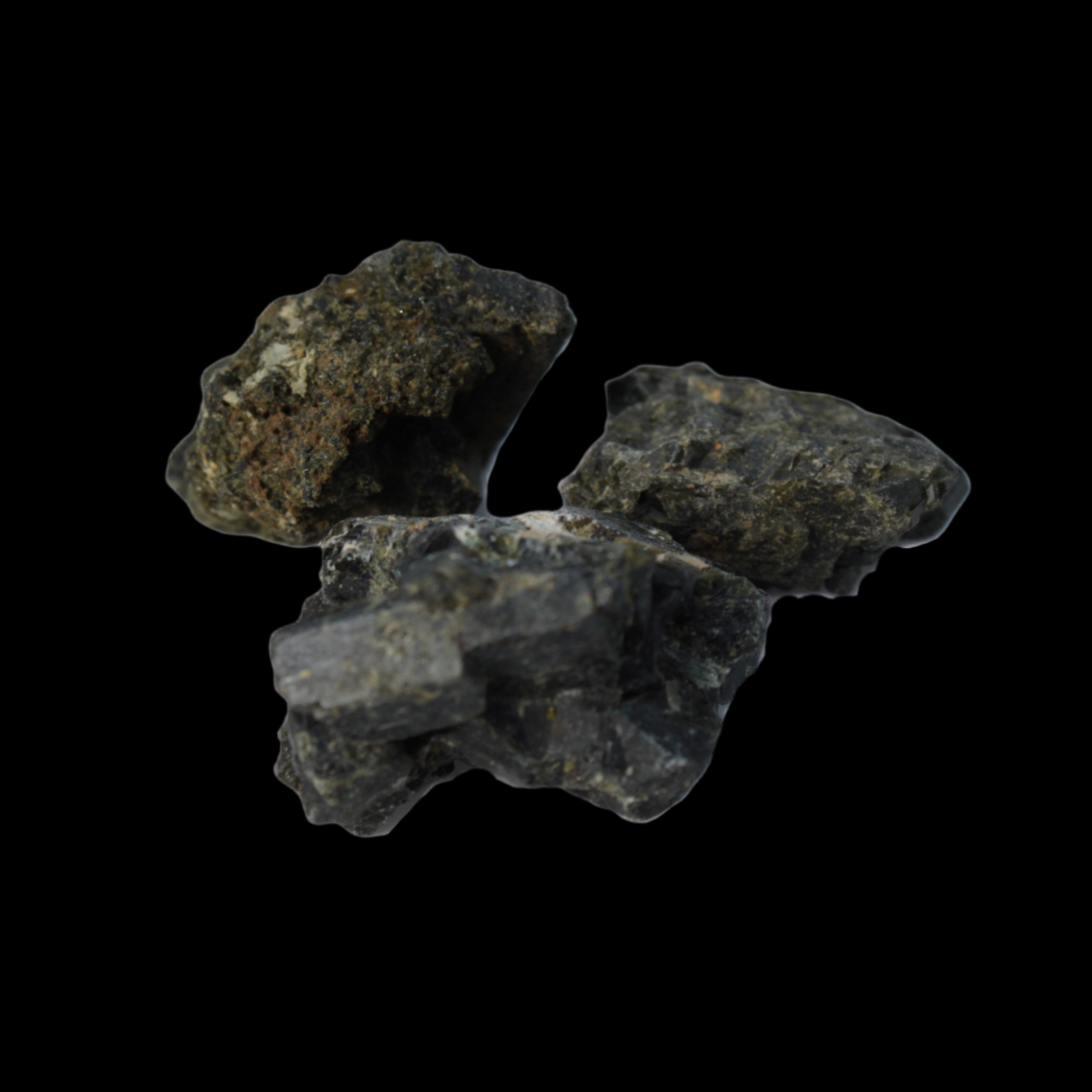 Epidote 3 clusters 136.9ct 27.3g in sunlight - Rocks and Things Store