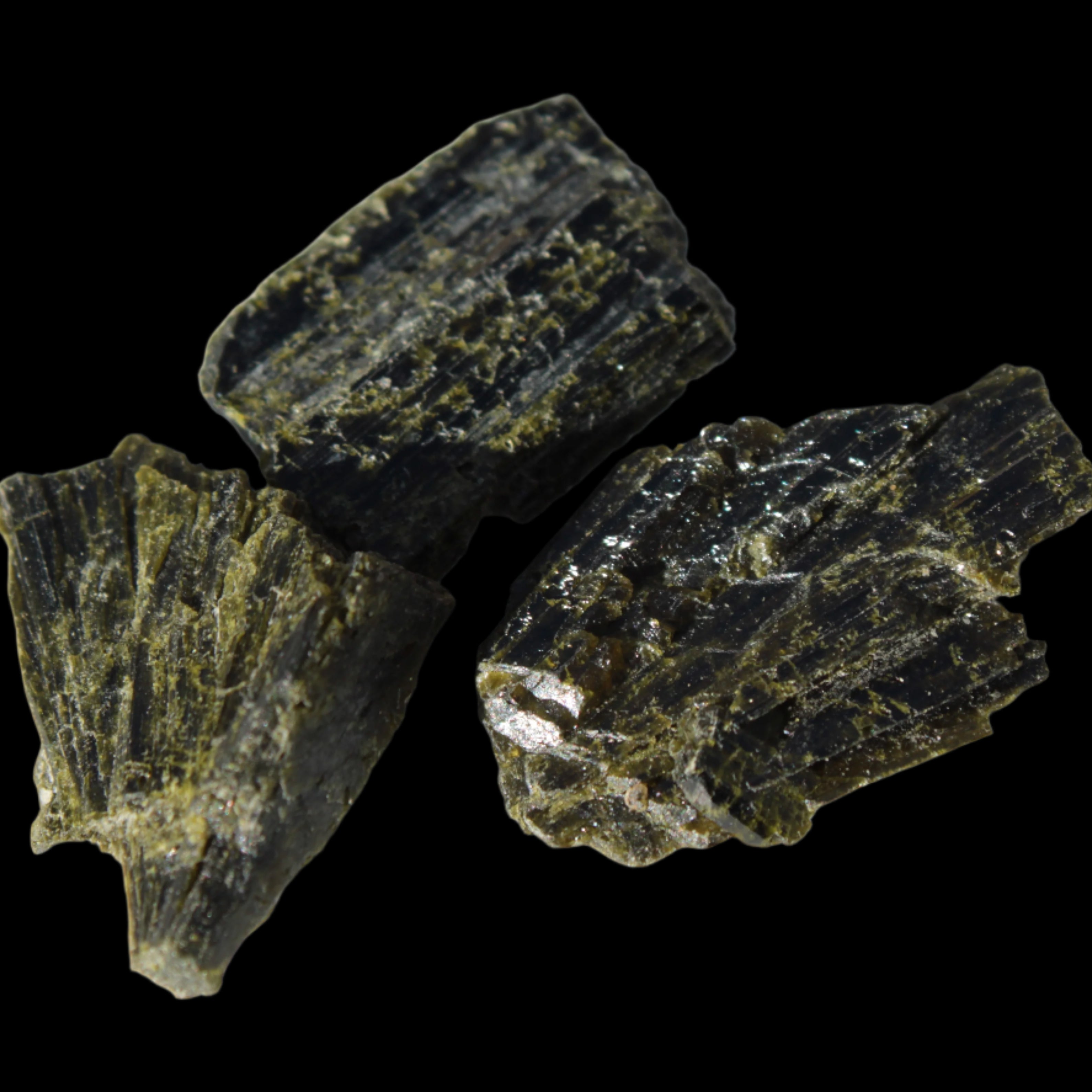 Epidote 3 crystals 36-39ct 7-8g in sunshine - Rocks and Things Store