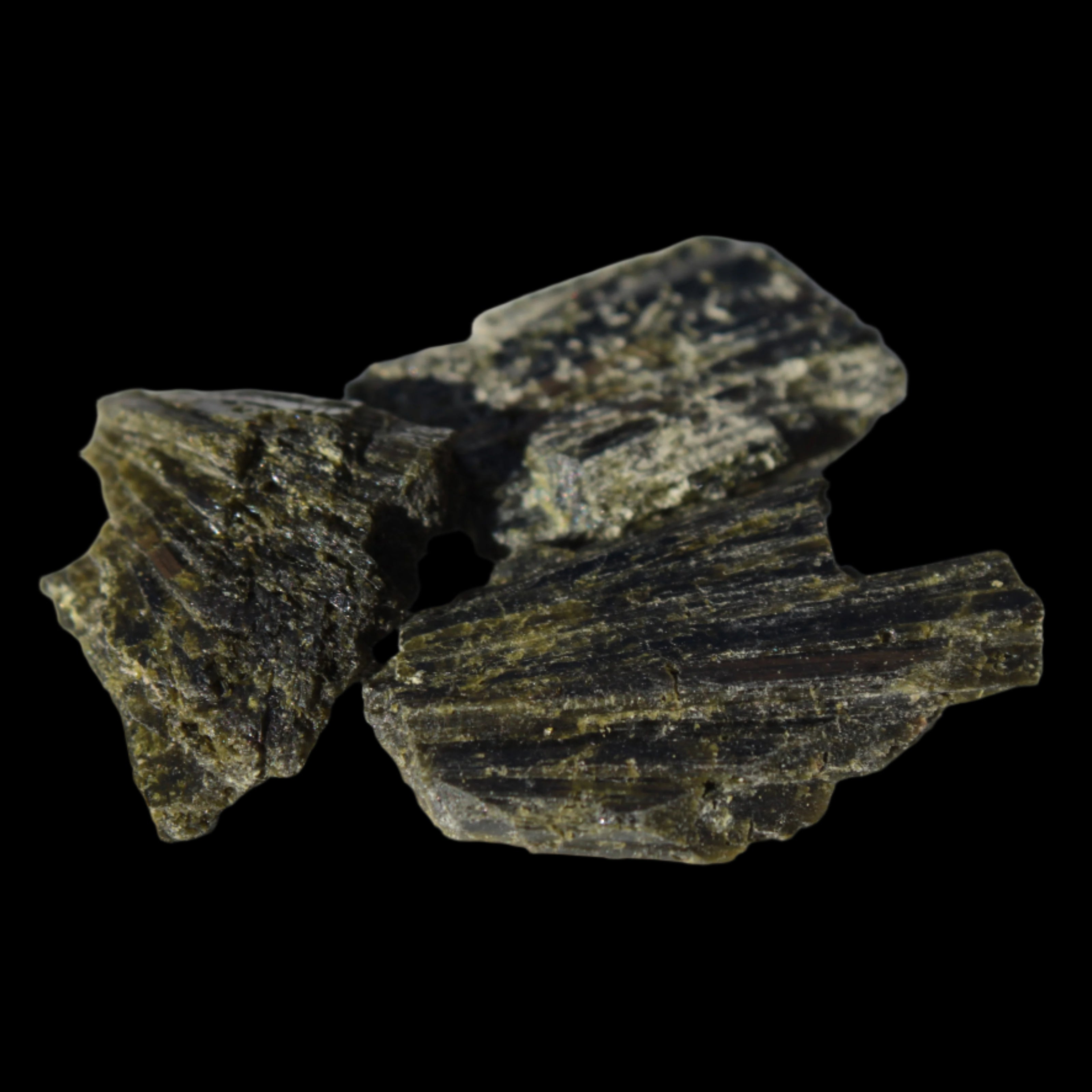 Epidote 3 crystals 36-39ct 7-8g in sunshine - Rocks and Things Store