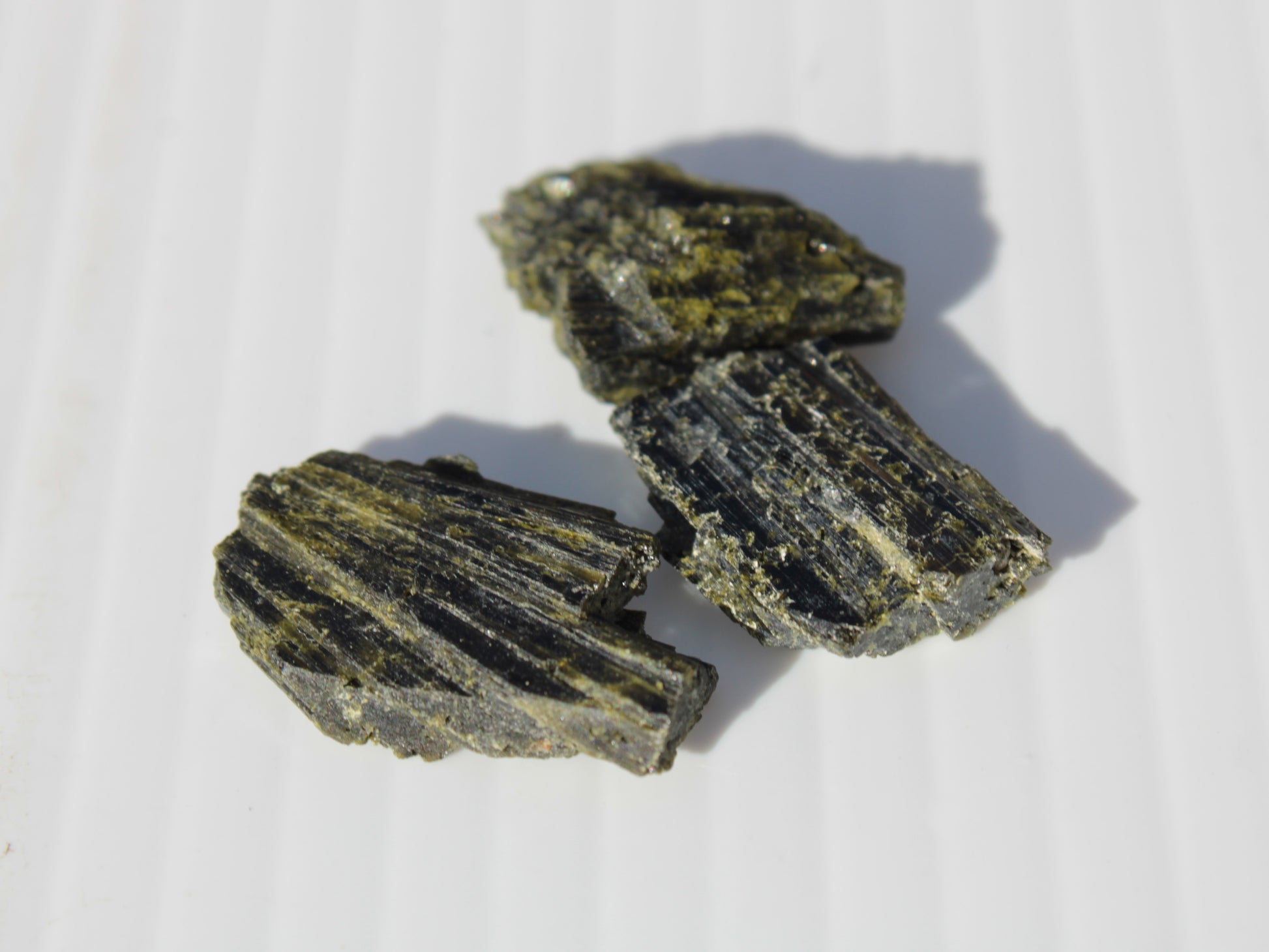 Epidote 3 crystals 36-39ct 7-8g Rocks and Things