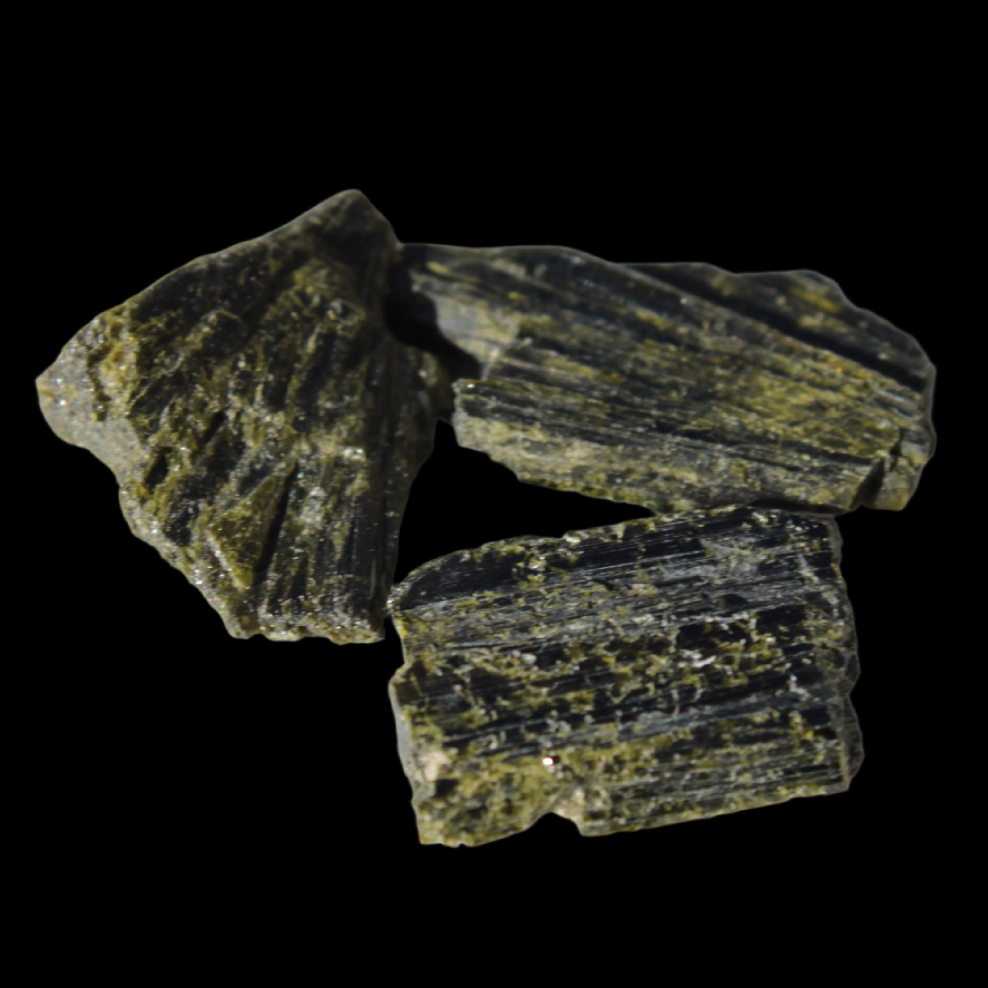 Epidote 3 crystals 36-39ct 7-8g in sunshine - Rocks and Things Store