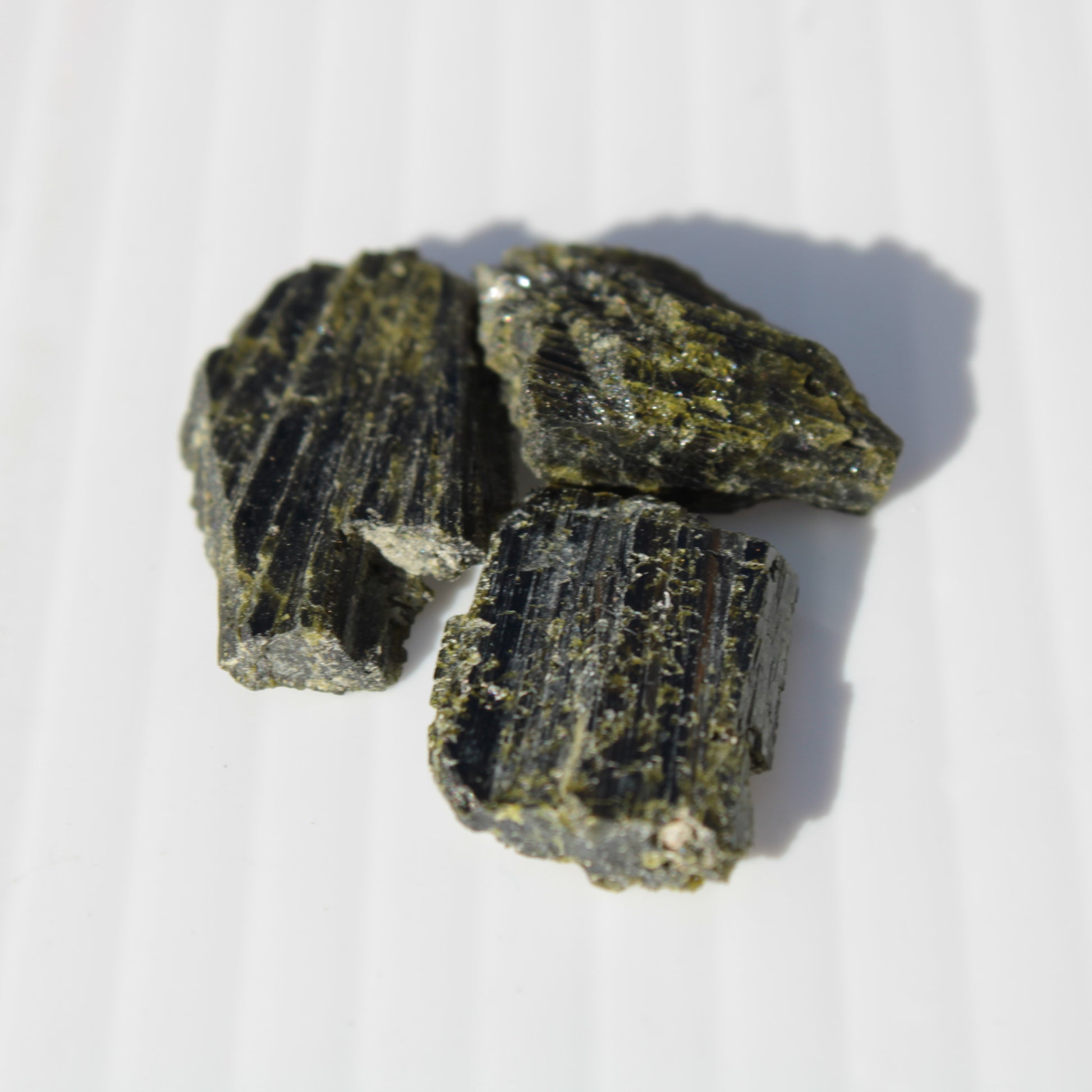 Epidote 3 crystals 36-39ct 7-8g Rocks and Things