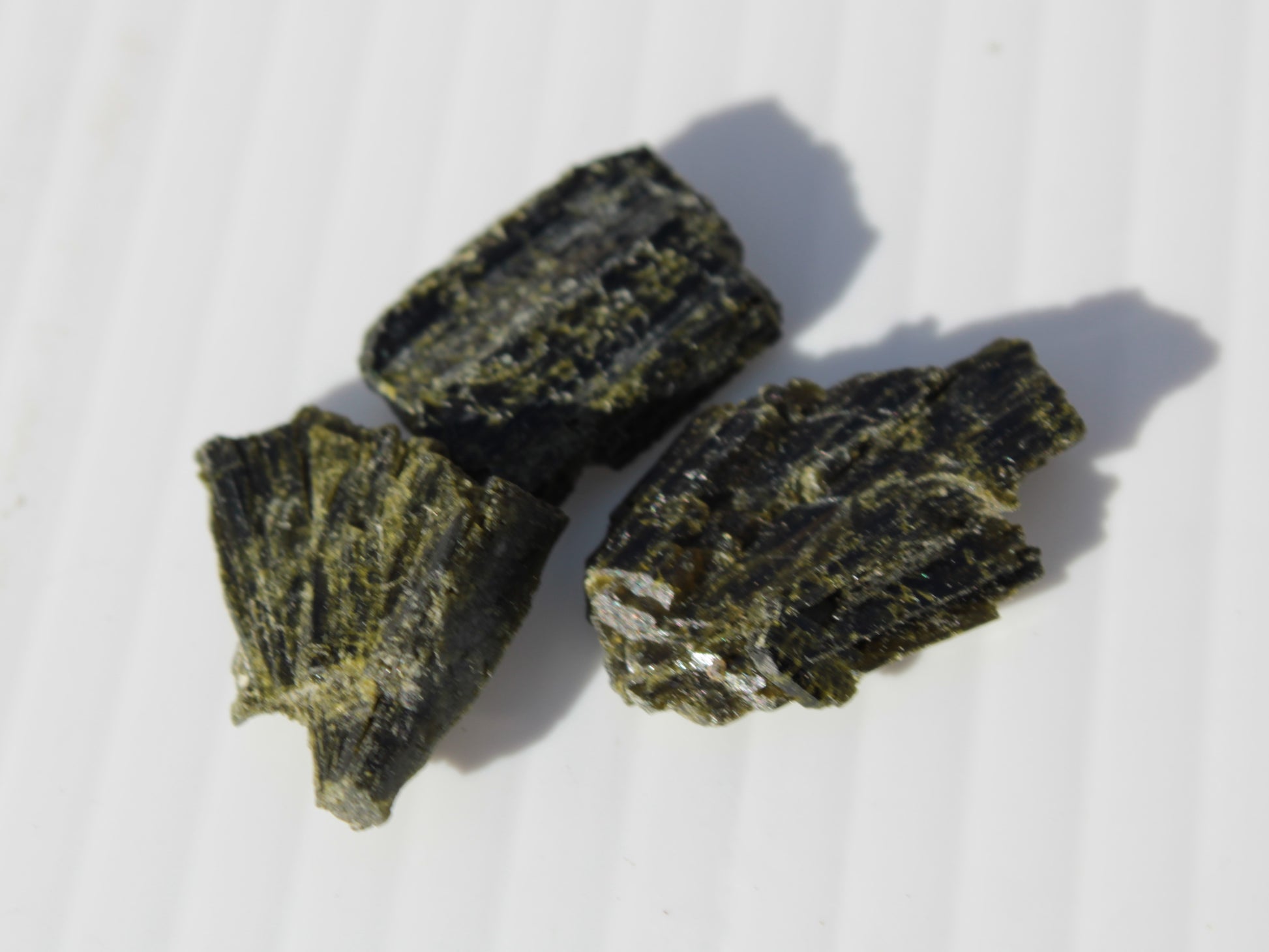 Epidote 3 crystals 36-39ct 7-8g Rocks and Things