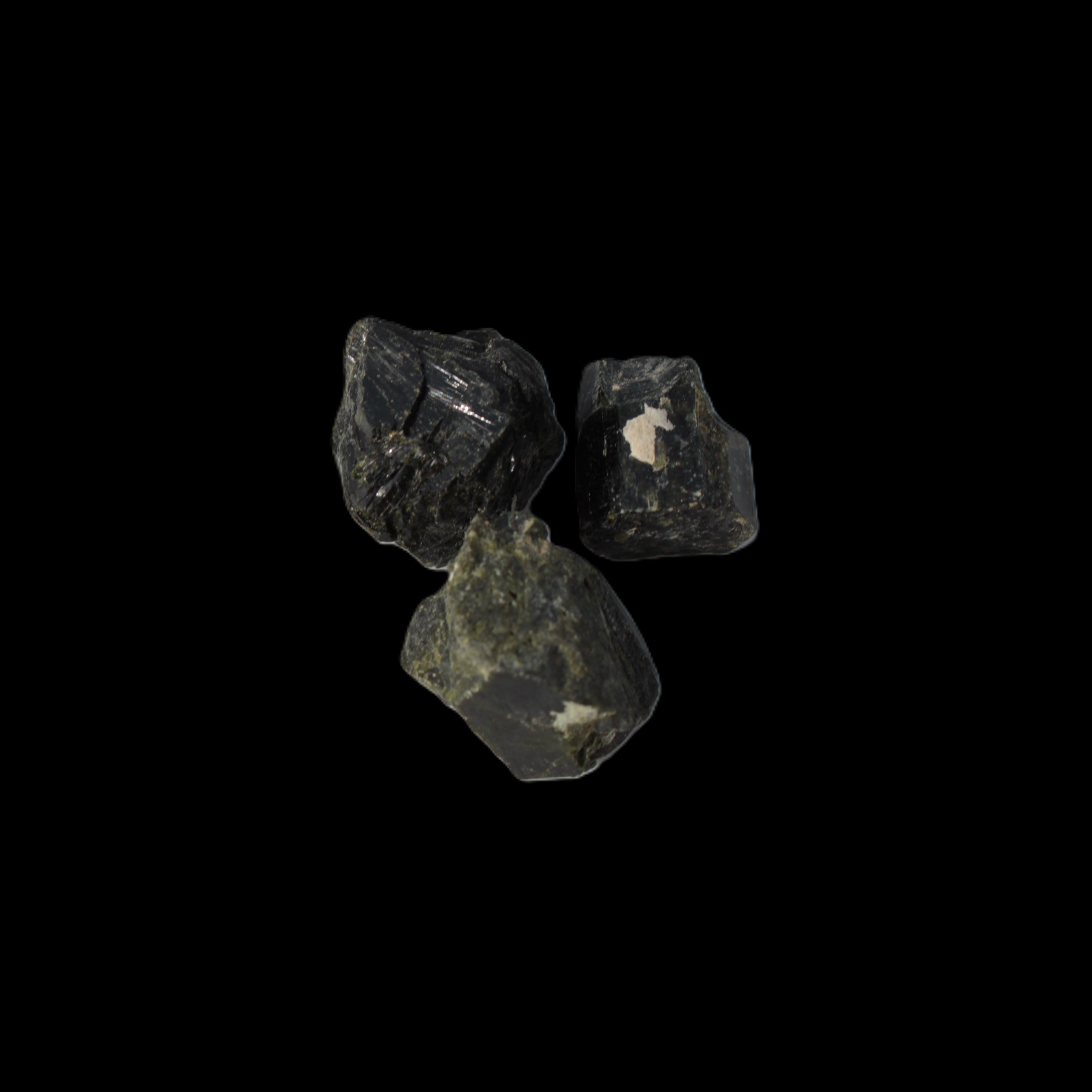 Epidote 3 crystals 58.8ct 11.7g in sunlight - Rocks and Things Store