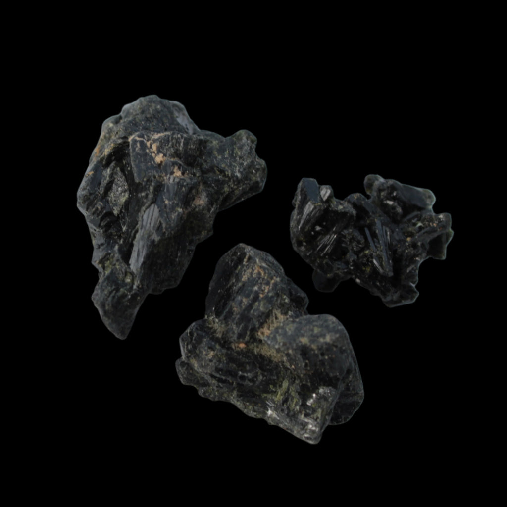 Epidote 3 clusters 58ct 11.6g in dull sunlight - Rocks and Things Store