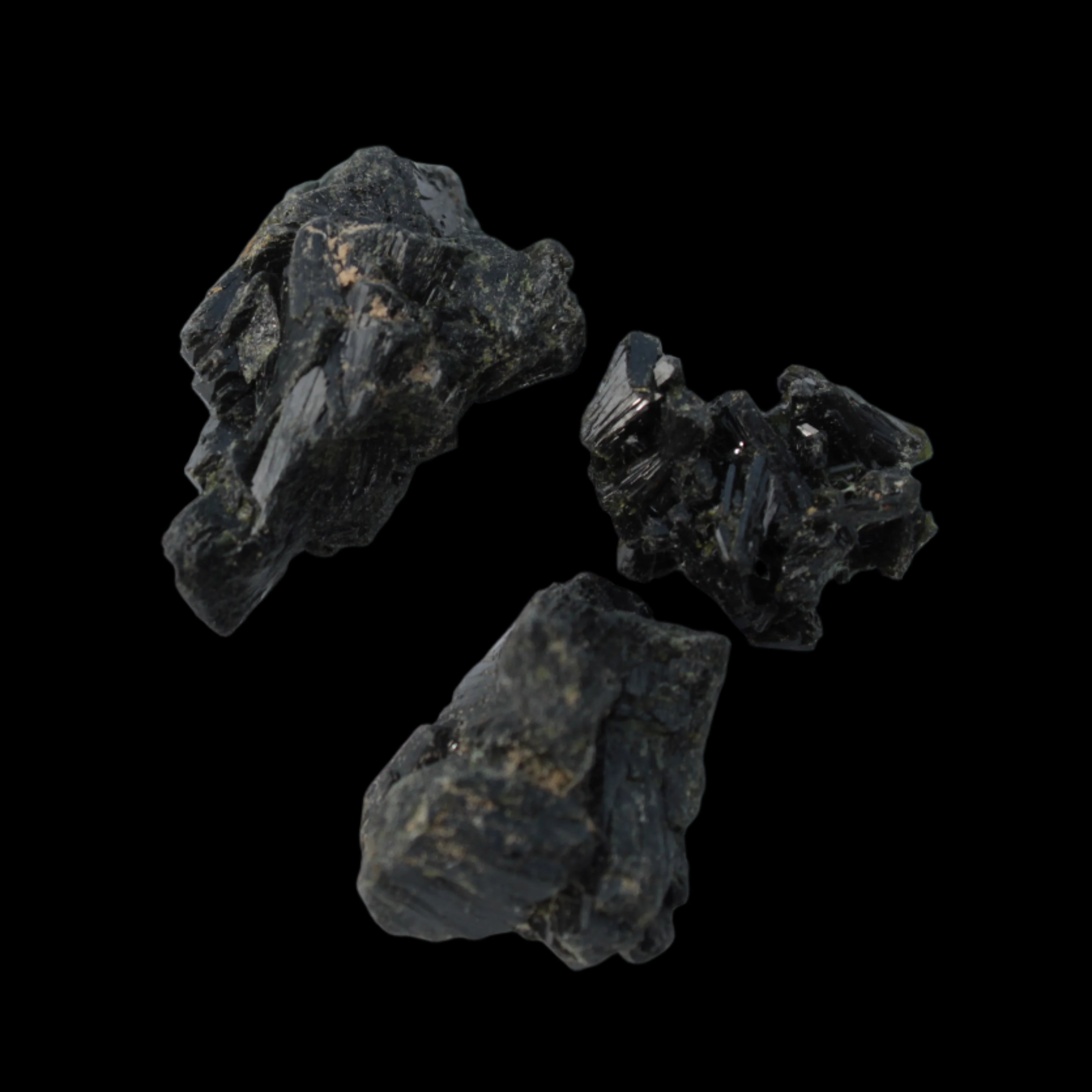 Epidote 3 clusters 58ct 11.6g in dull sunlight - Rocks and Things Store