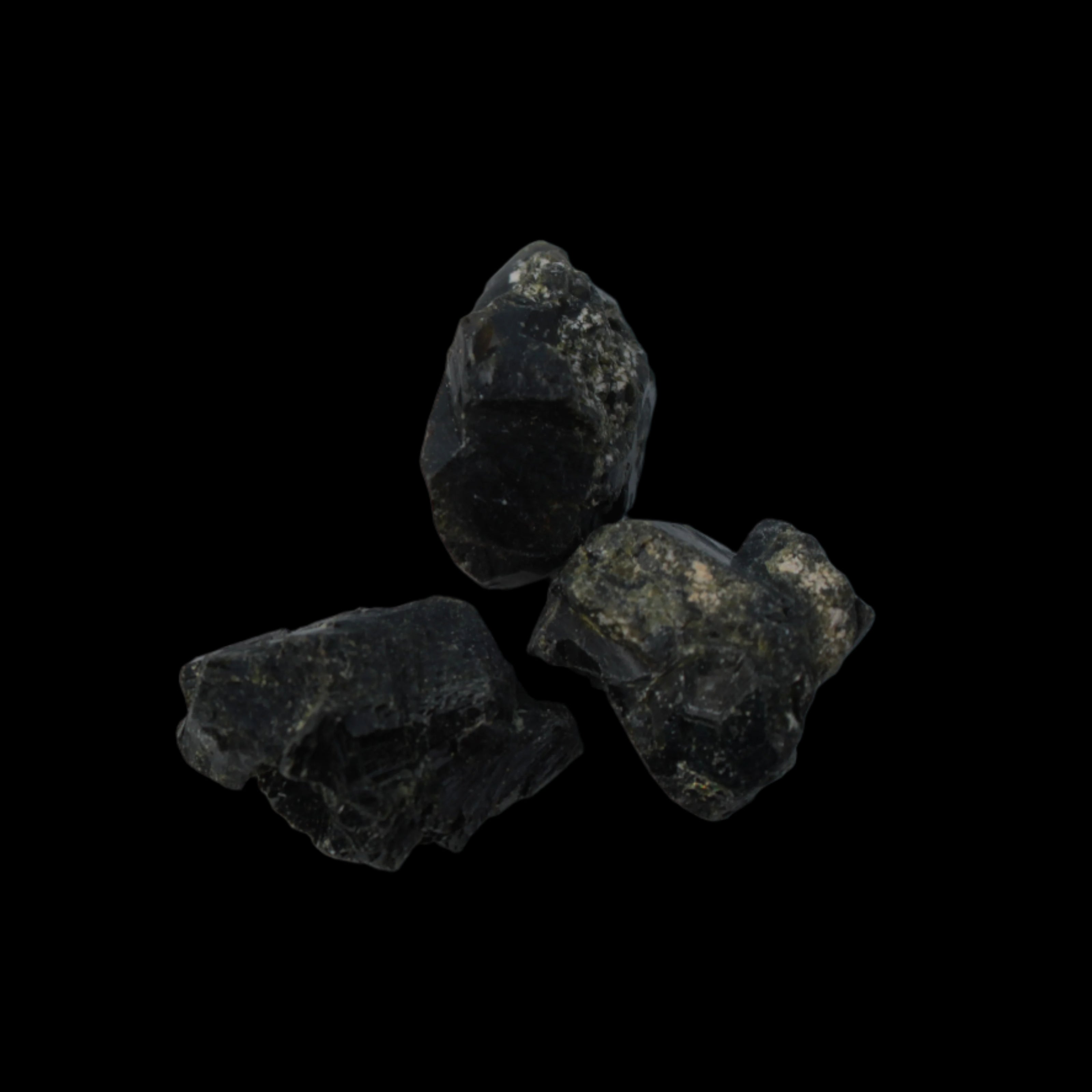 Epidote 3 clusters 69ct 13.8g in dull sunlight - Rocks and Things Store