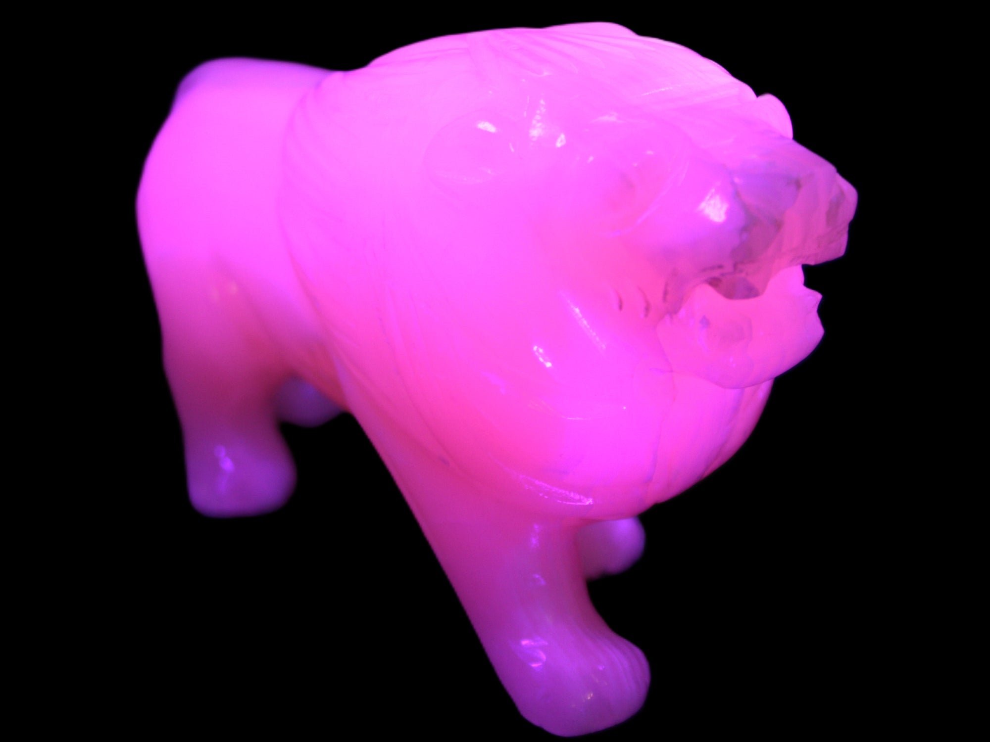 Mangano Calcite hand-carved lion 1189g Rocks and Things