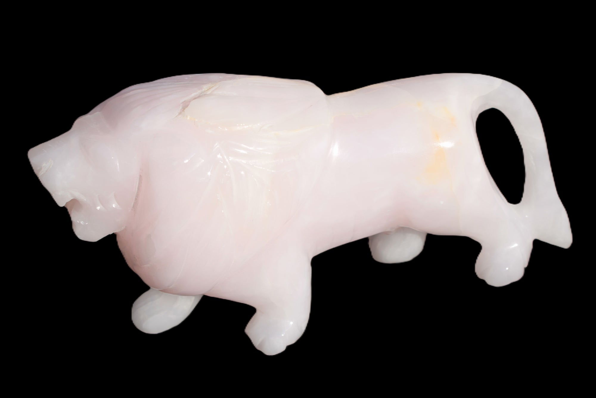 Mangano Calcite hand-carved lion 1189g Rocks and Things