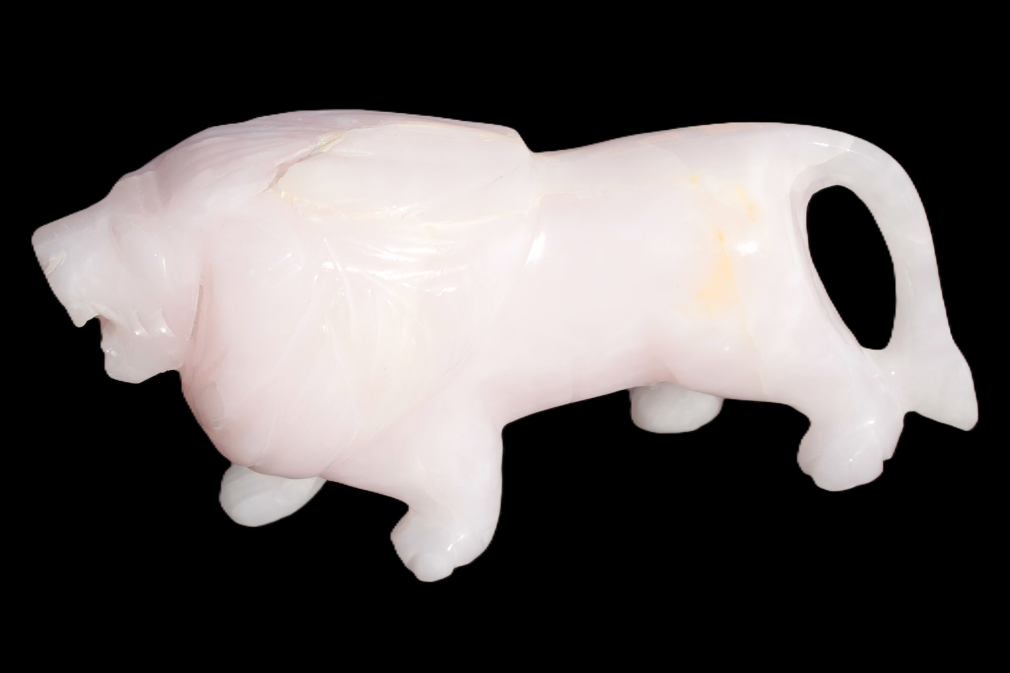 Mangano Calcite hand-carved lion 1189g Rocks and Things