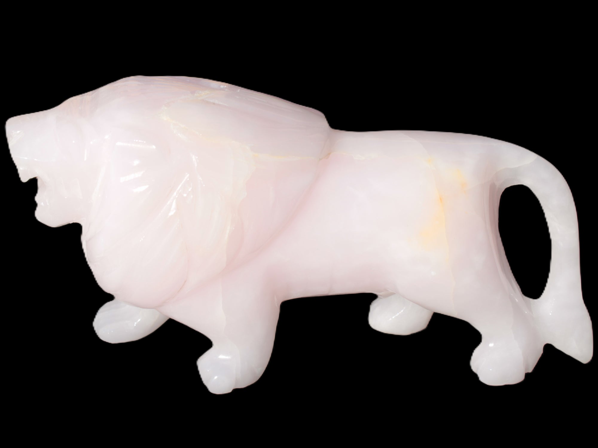Mangano Calcite hand-carved lion 1189g Rocks and Things