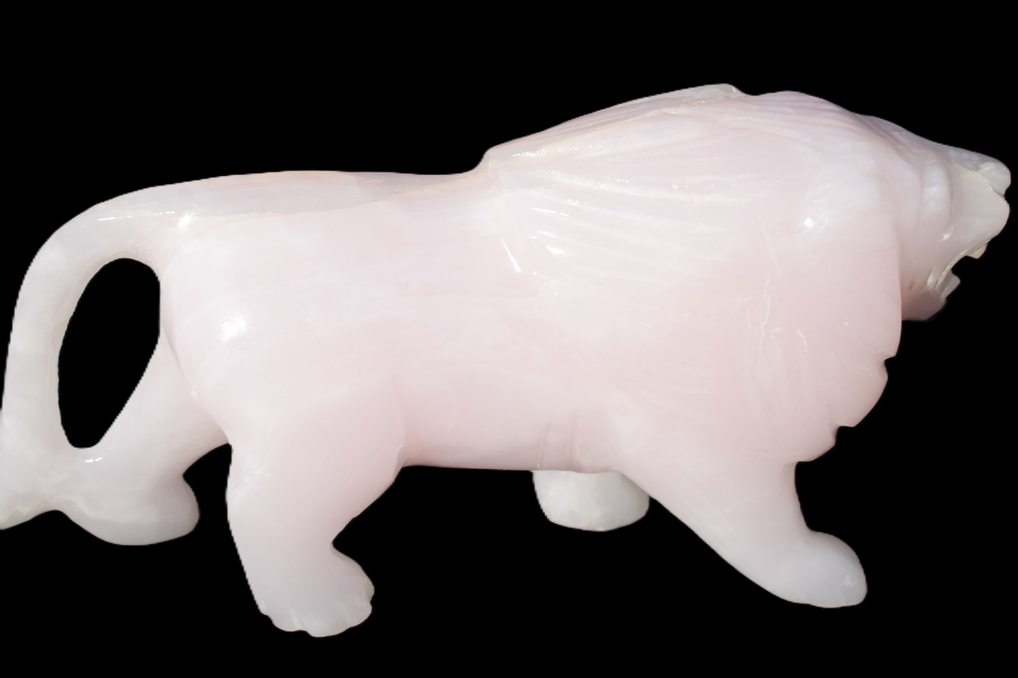Mangano Calcite hand-carved lion 1189g Rocks and Things
