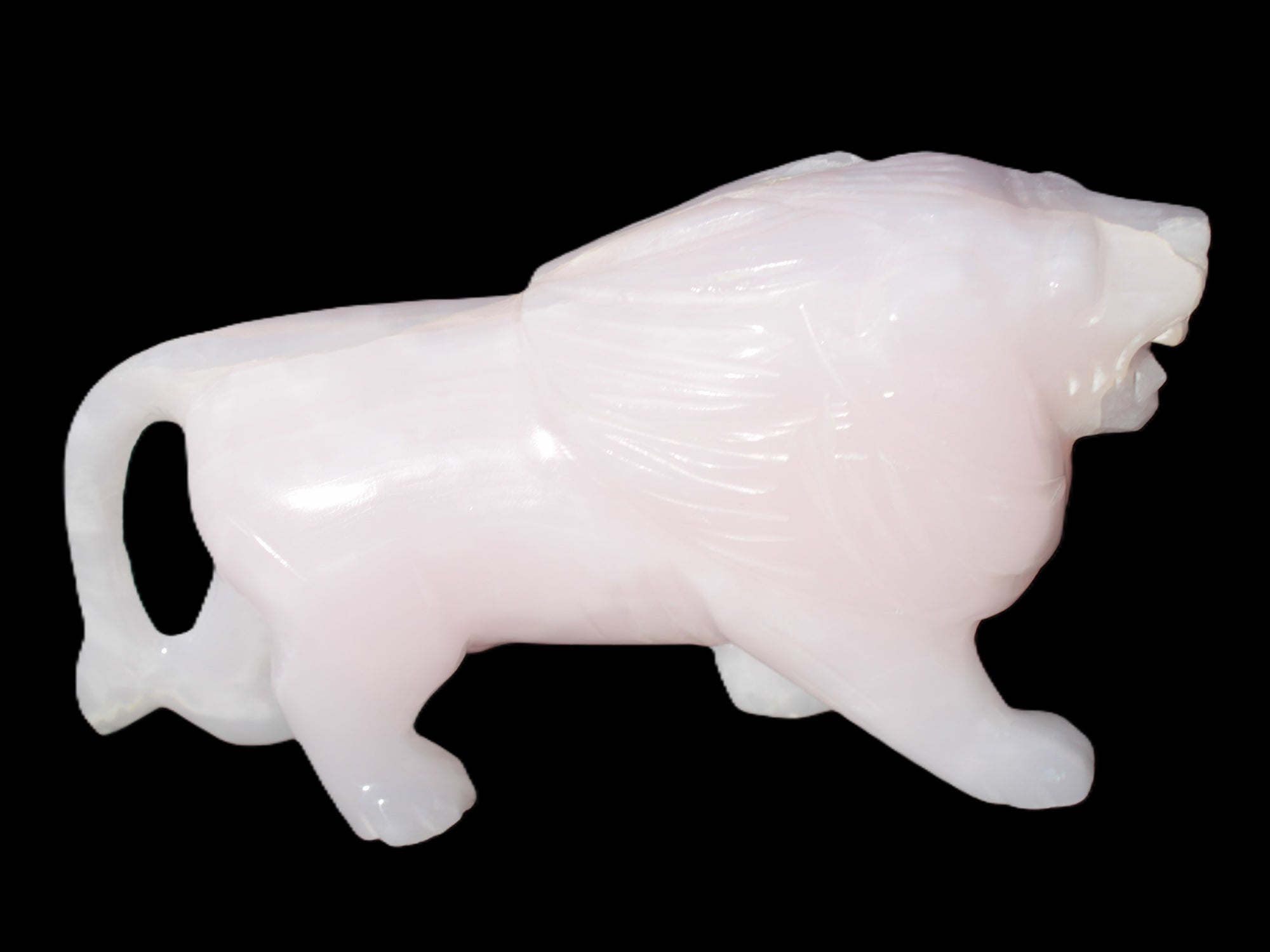 Mangano Calcite hand-carved lion 1189g Rocks and Things