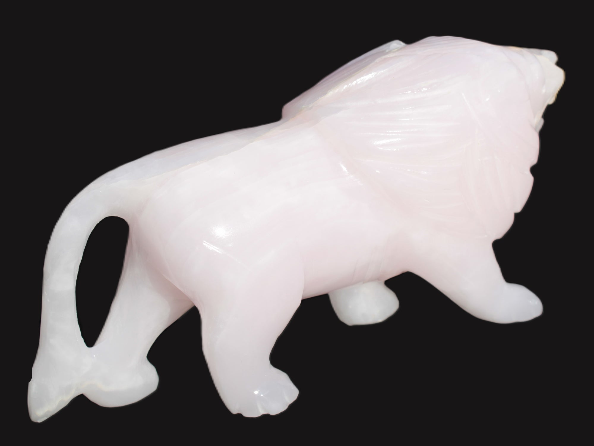 Mangano Calcite hand-carved lion 1189g Rocks and Things