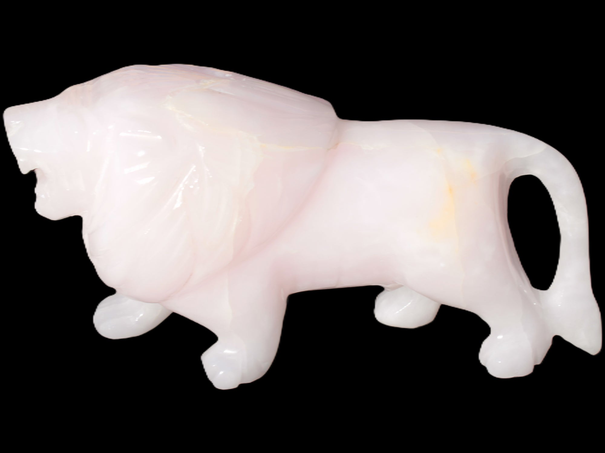 Mangano Calcite hand-carved lion 1189g Rocks and Things