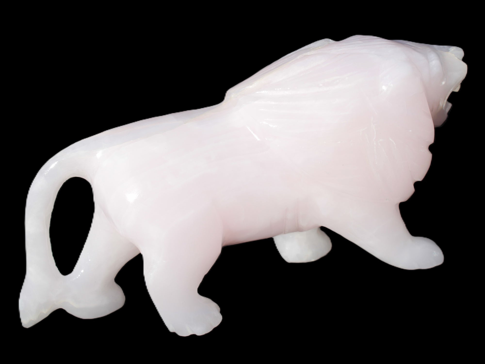 Mangano Calcite hand-carved lion 1189g Rocks and Things