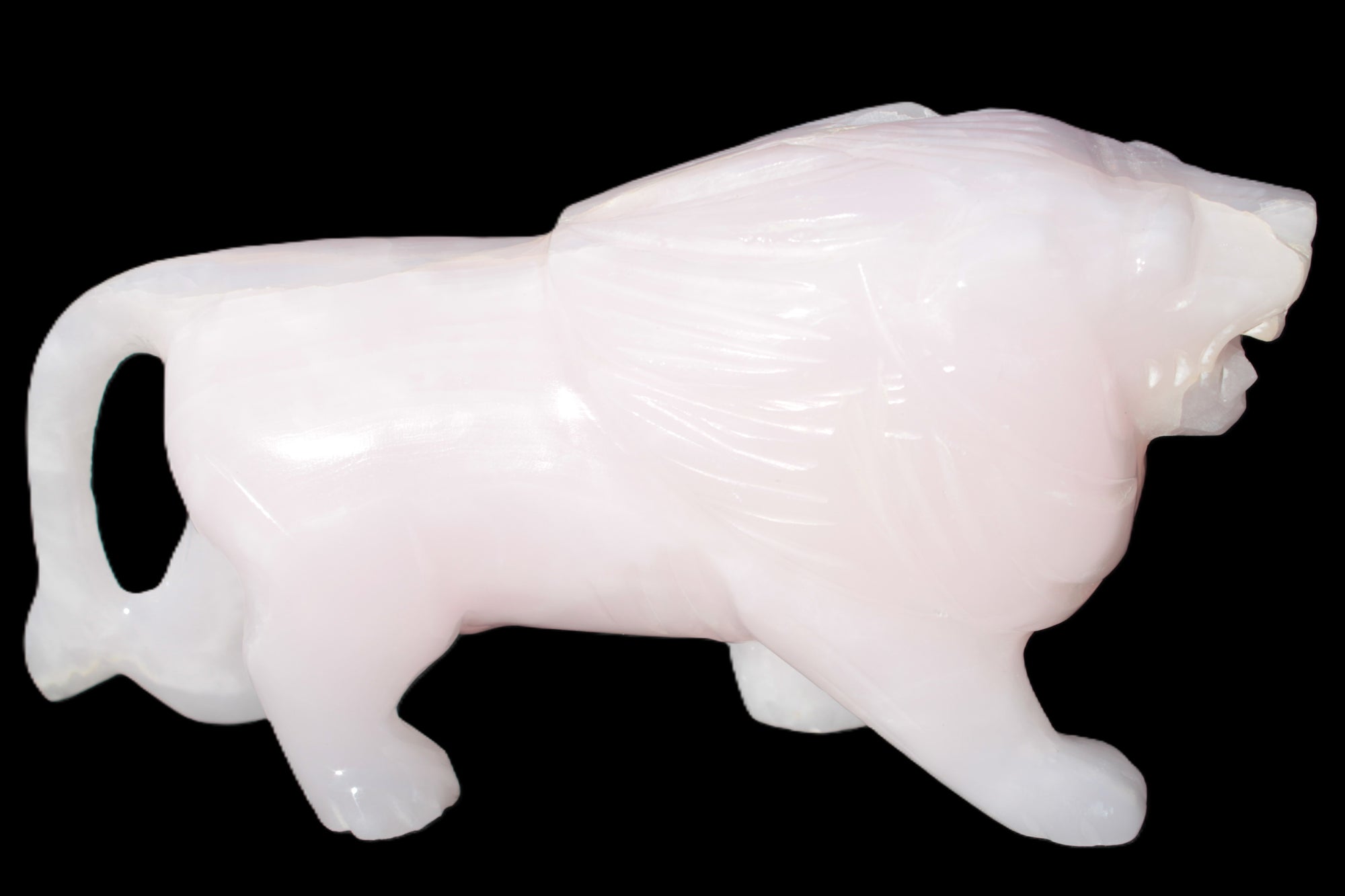 Mangano Calcite hand-carved lion 1189g Rocks and Things