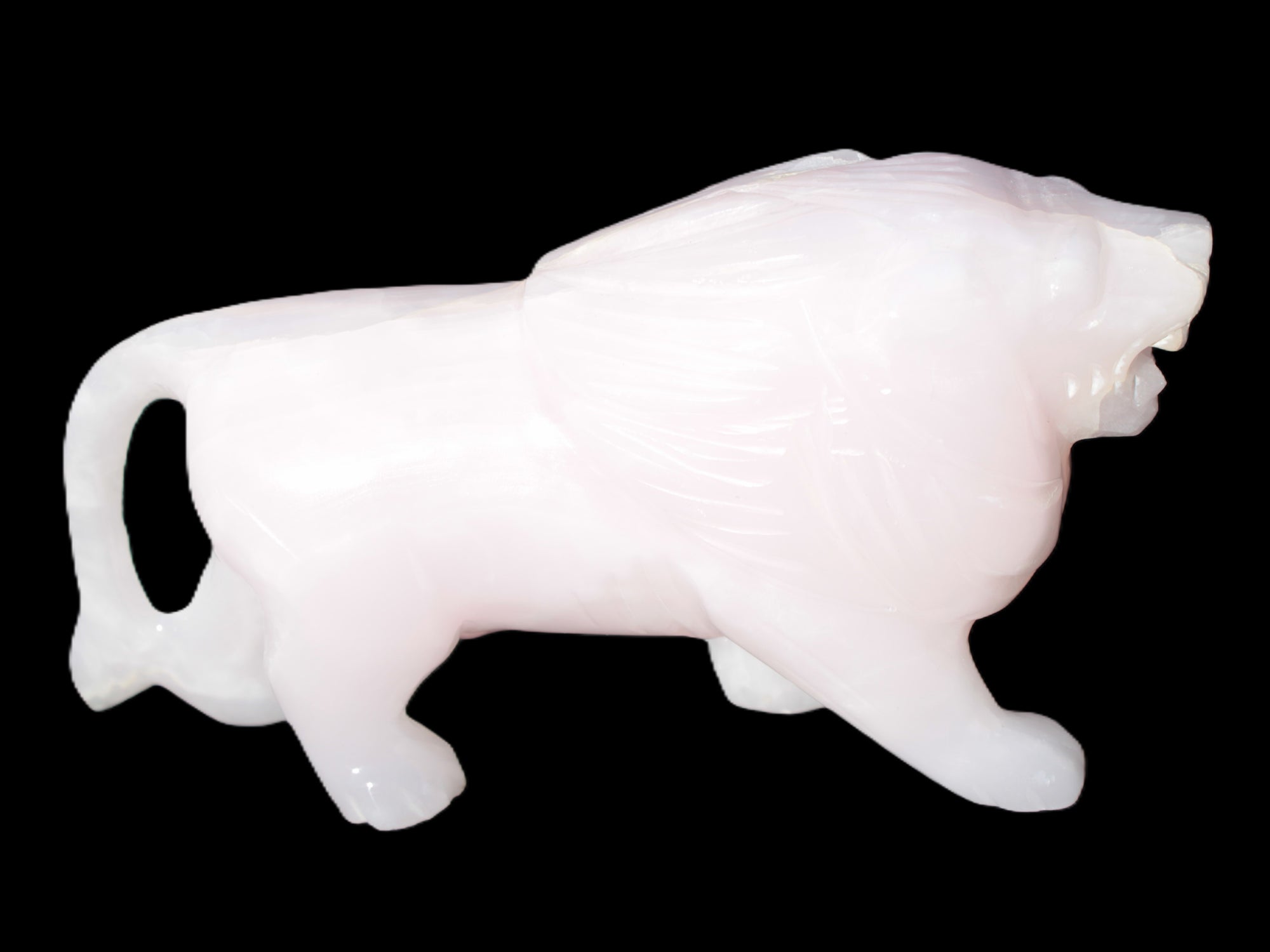 Mangano Calcite hand-carved lion 1189g Rocks and Things