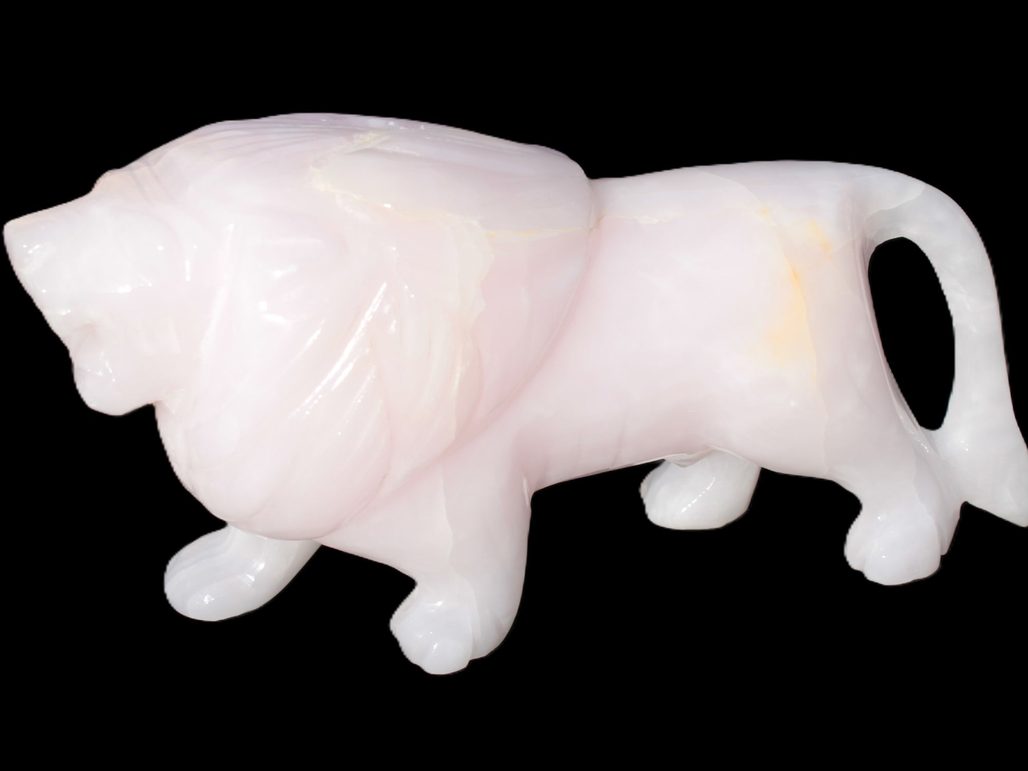 Mangano Calcite hand-carved lion 1189g Rocks and Things