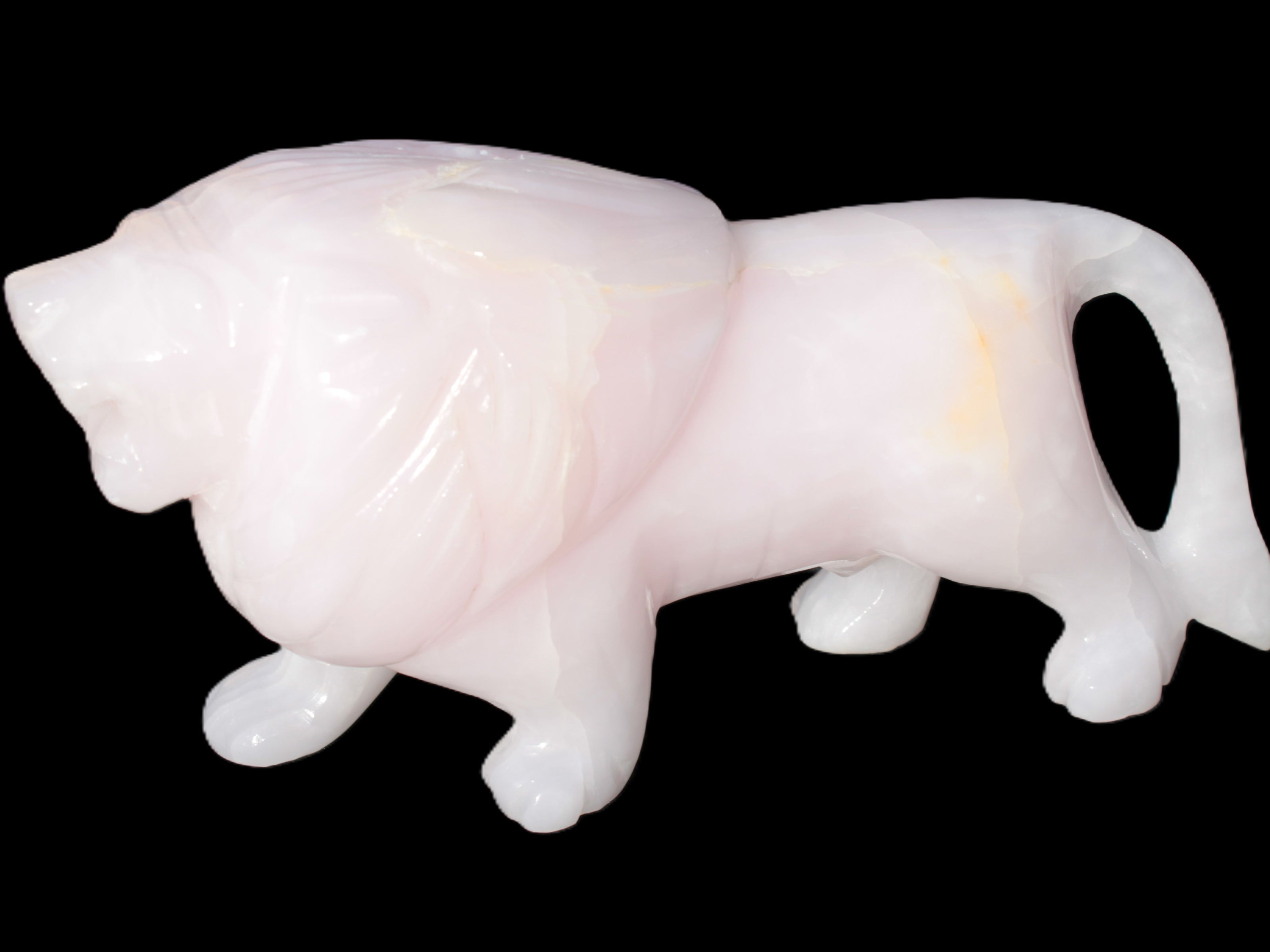 Mangano Calcite hand-carved lion 1189g Rocks and Things