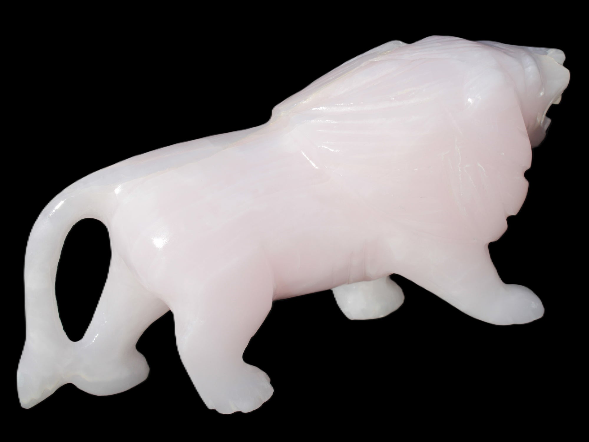 Mangano Calcite hand-carved lion 1189g Rocks and Things