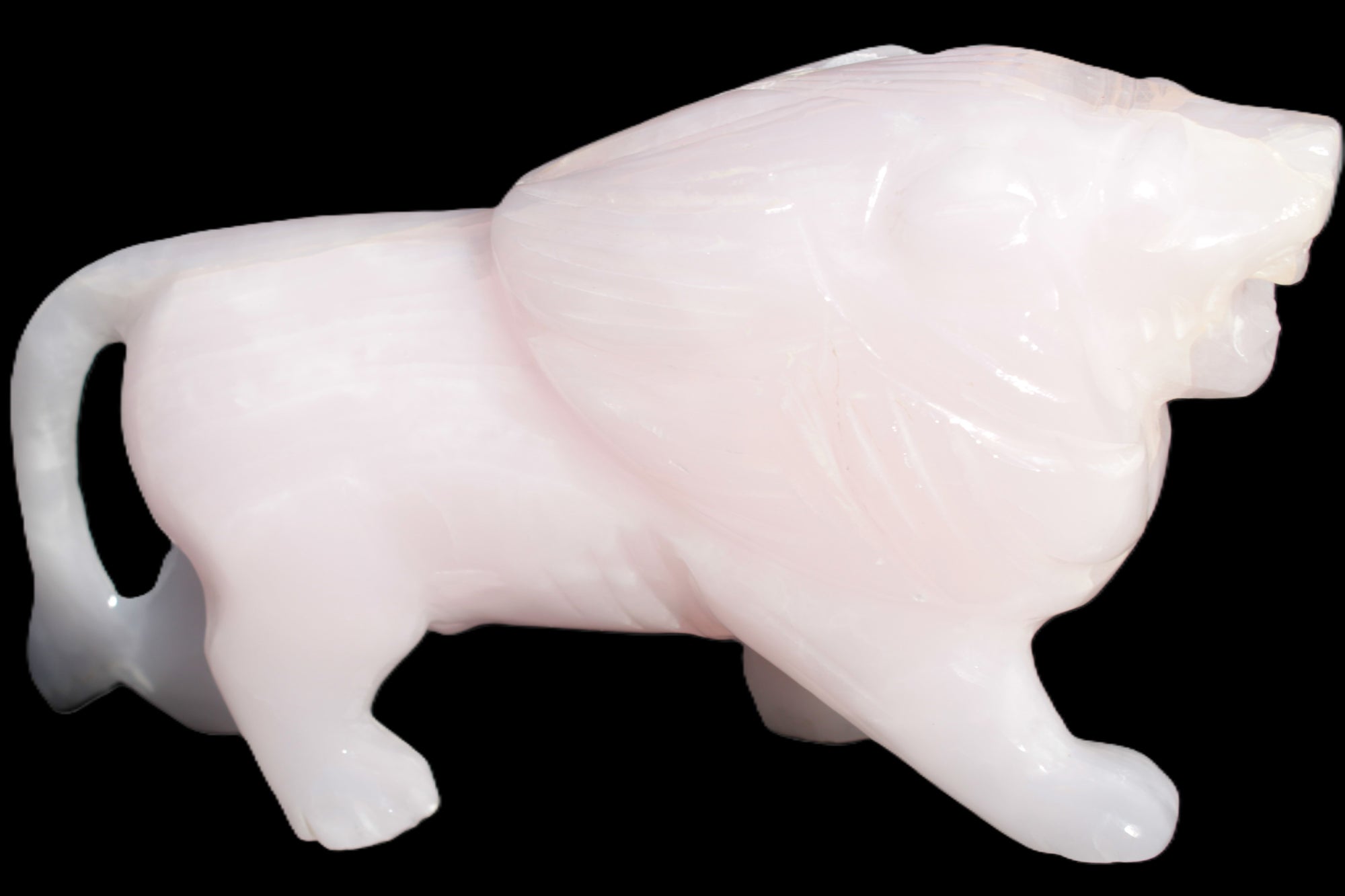 Mangano Calcite hand-carved lion 1189g Rocks and Things